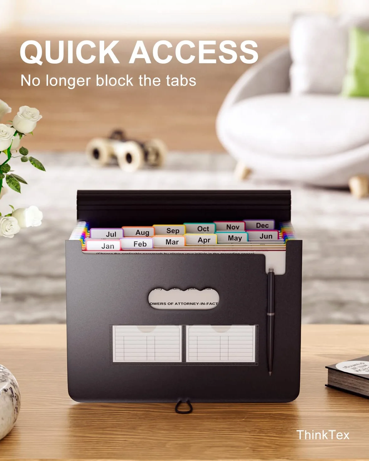 ThinkTex Akordeonowy organizer na dokumenty A4 12 kieszeni