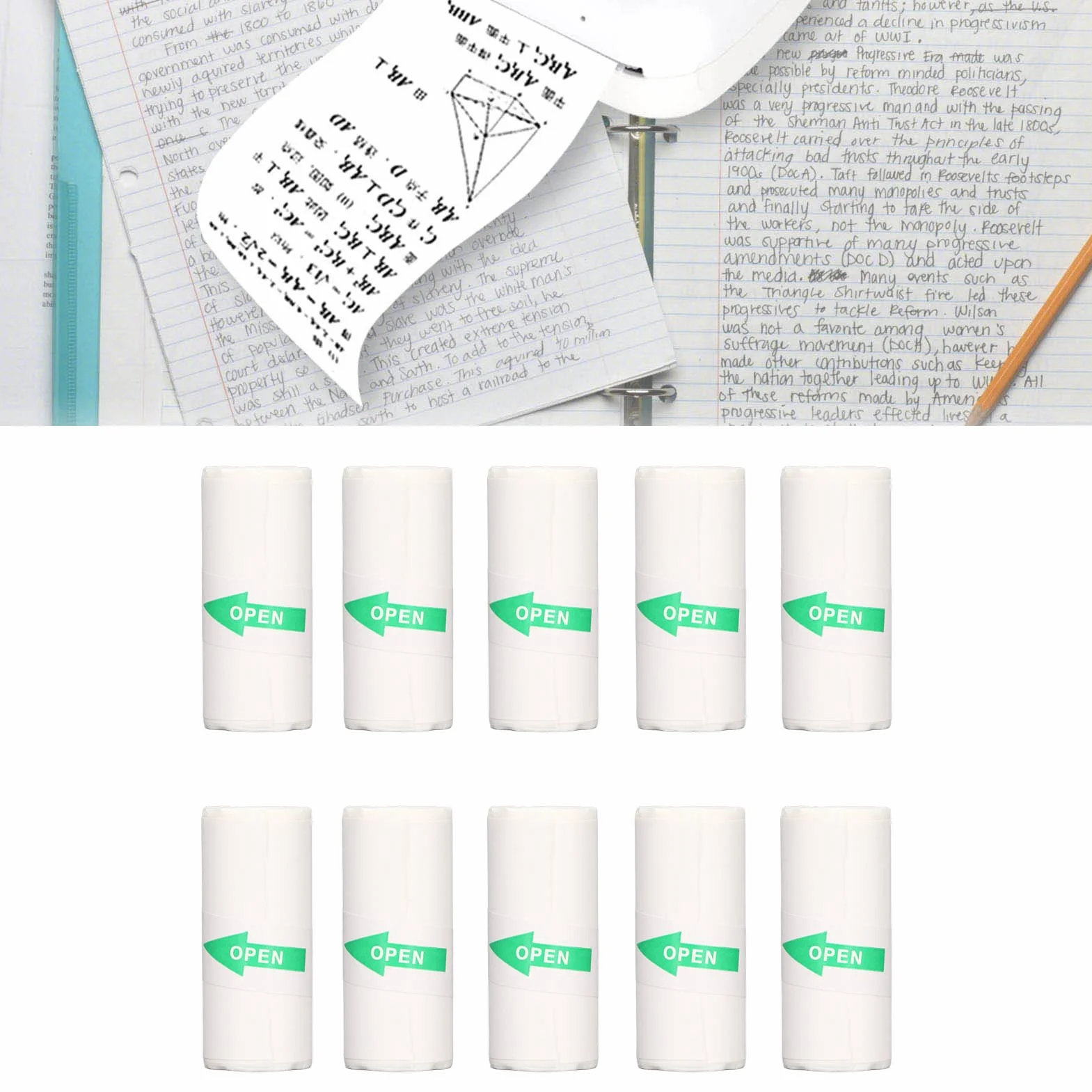 Rolki Papieru Termicznego 57x25mm 10 Rolek Paragon Mini Drukarka Termiczna do POS