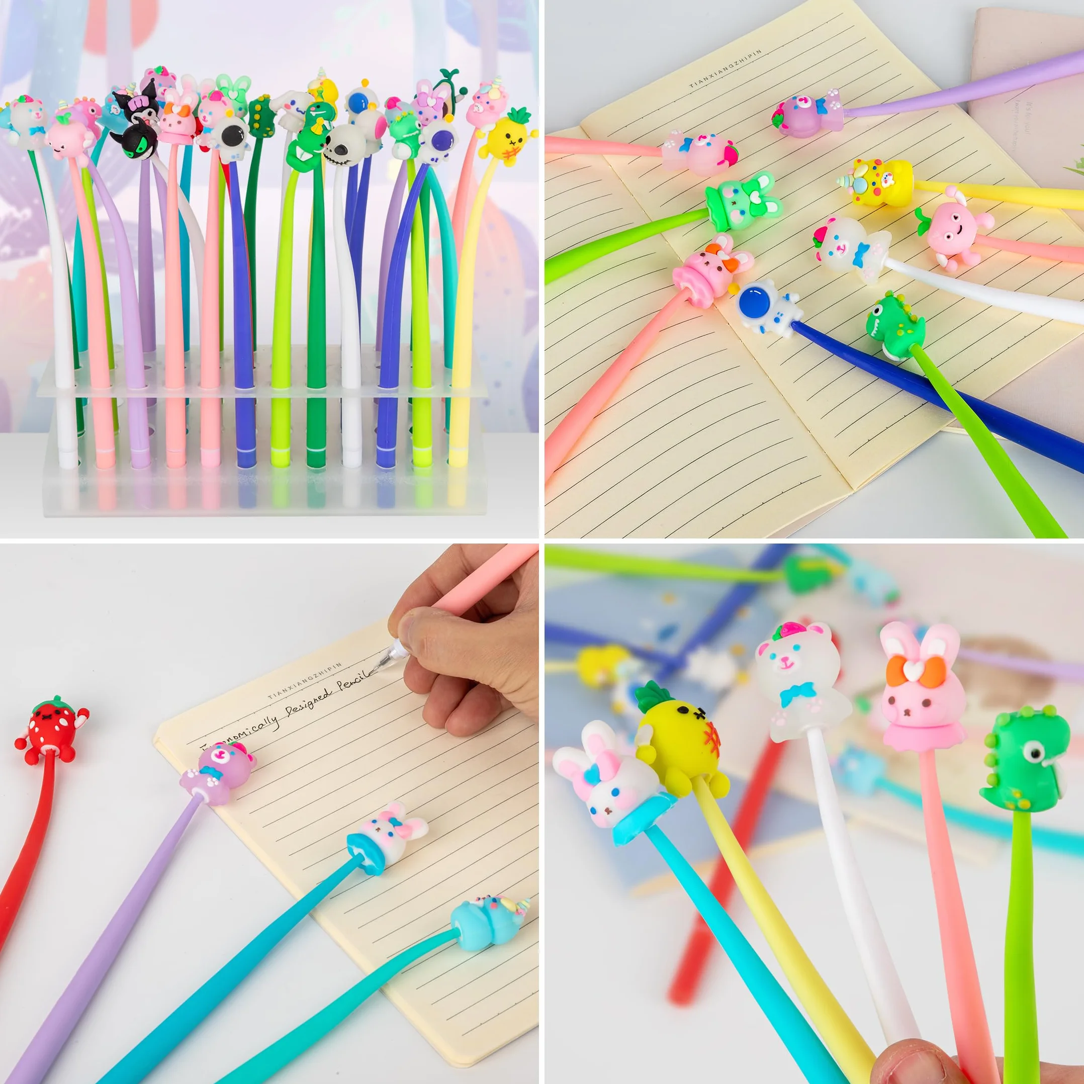 Zestaw 30 długopisów żelowych Kawaii fidget squishy dla dzieci upominki urodziny
