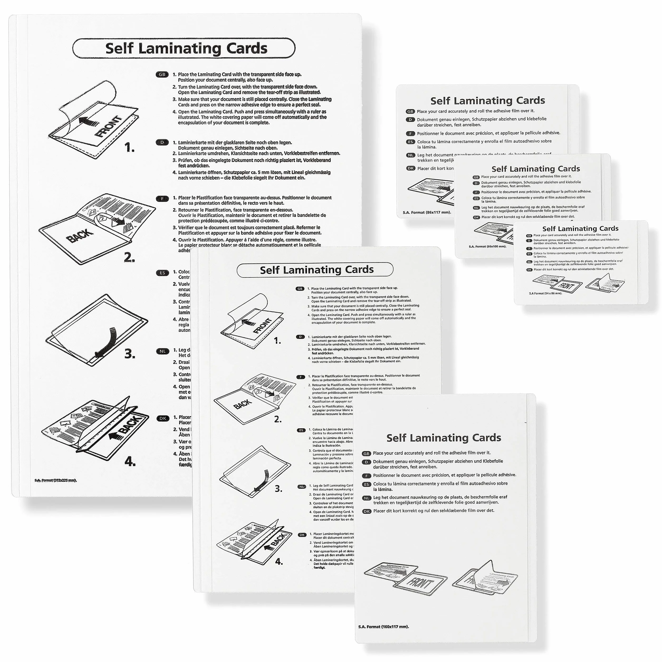 Folie samoprzylepne do laminowania na zimno z PET do zaklejania i zabezpieczania zdjęć, menu itp. bez laminatora, zestaw 20 sztuk, każda 225 mm x 312 mm dla A4, przezroczyste