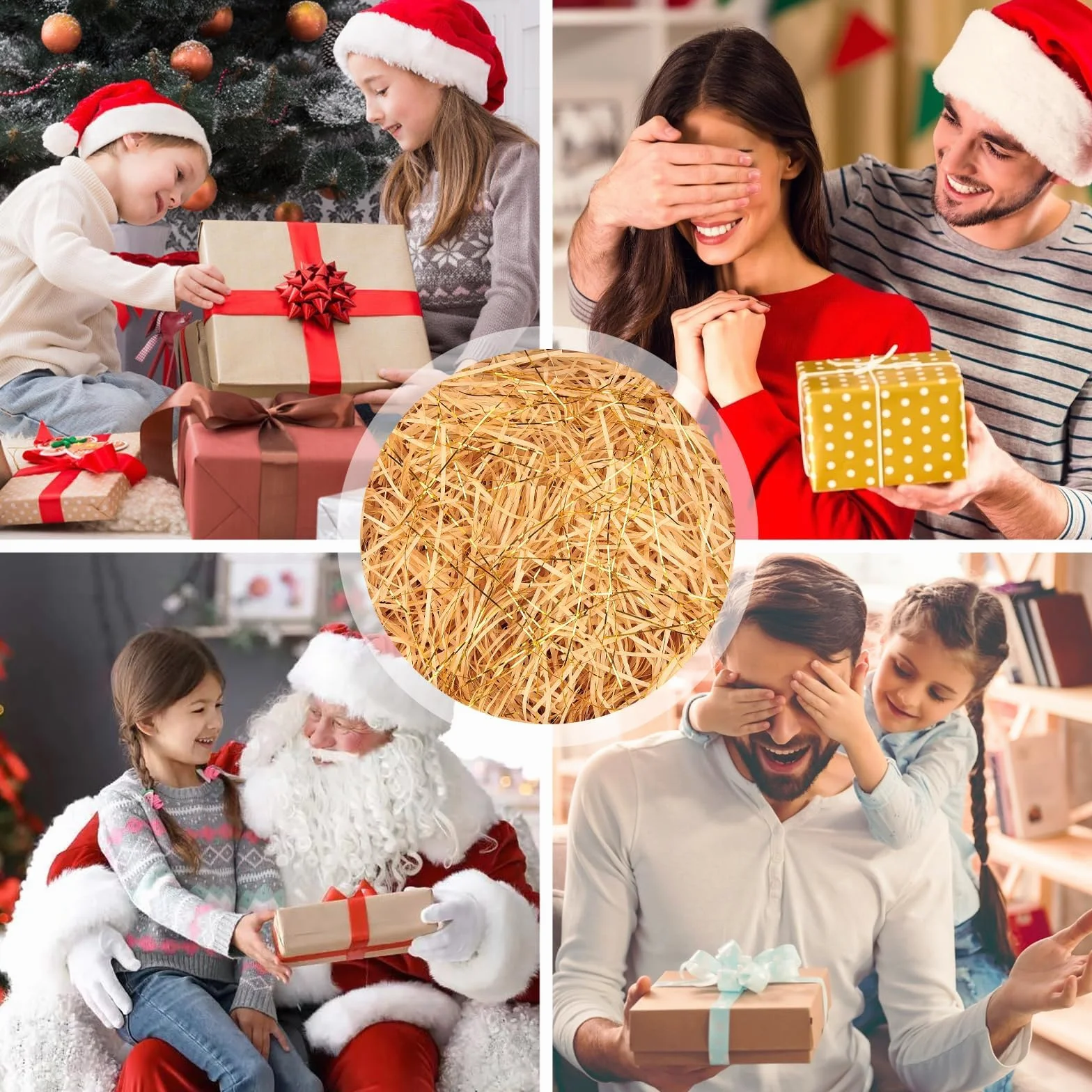 TXXATX 270 g rozdrobnionej bibuły do pudełek prezentowych, brązowy i złoty rozdrobniony papier pakowy wypełniacz prezent wypełniacz papier do napełniania kosza dekoracja farsz