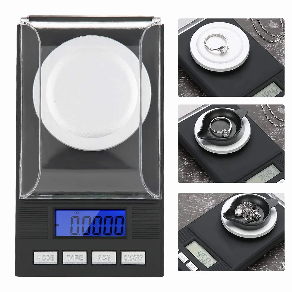 Mini cyfrowa kieszonkowa waga gramowa przenośna wysoka precyzja 0,001 g kieszonkowa biżuteria waga elektroniczna balansowa z wyświetlaczem cyfrowym LED (20 g)