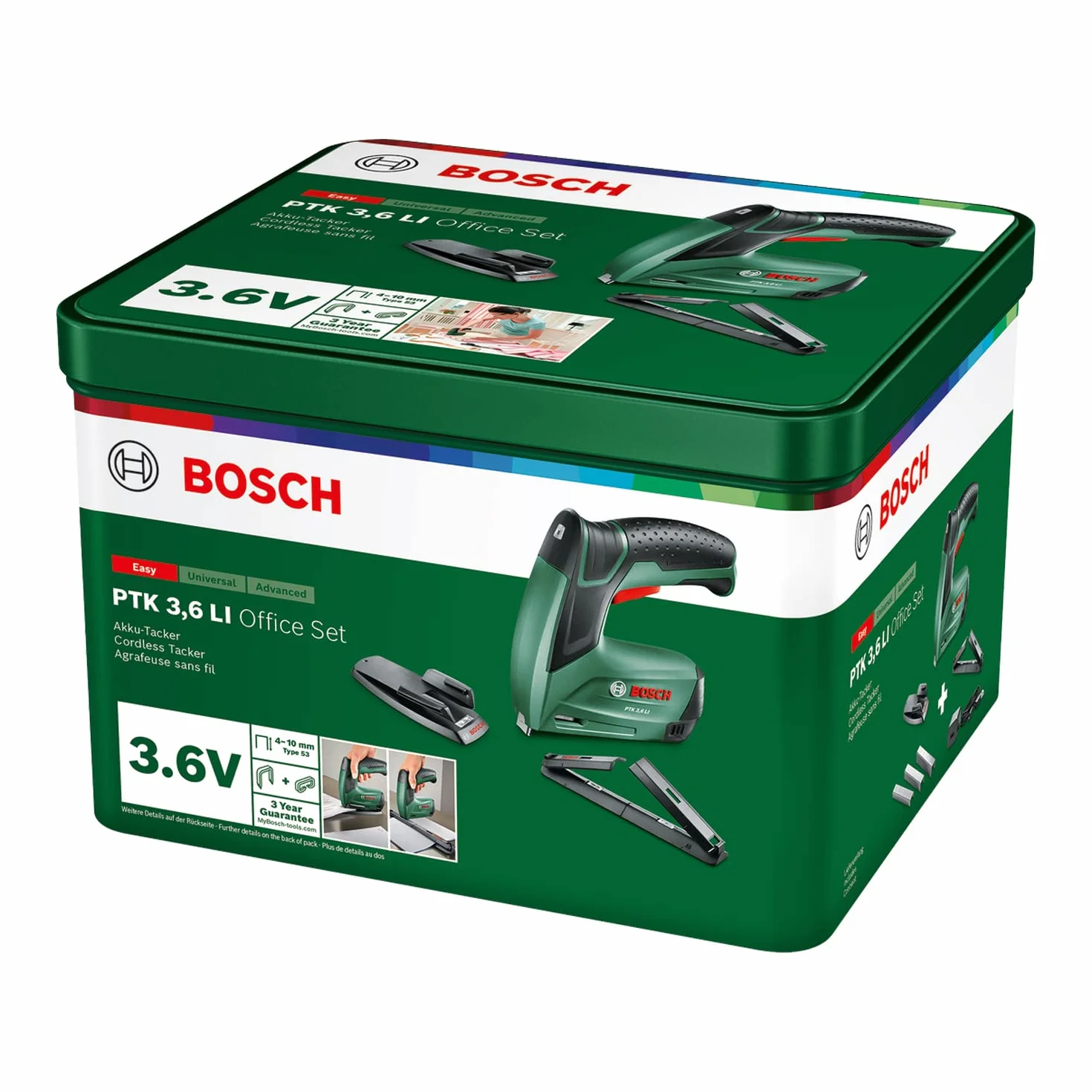 Bosch PTK 3,6 LI akumulatorowy zszywacz zestaw biurowy 3,6 V 30 uderzeń/min