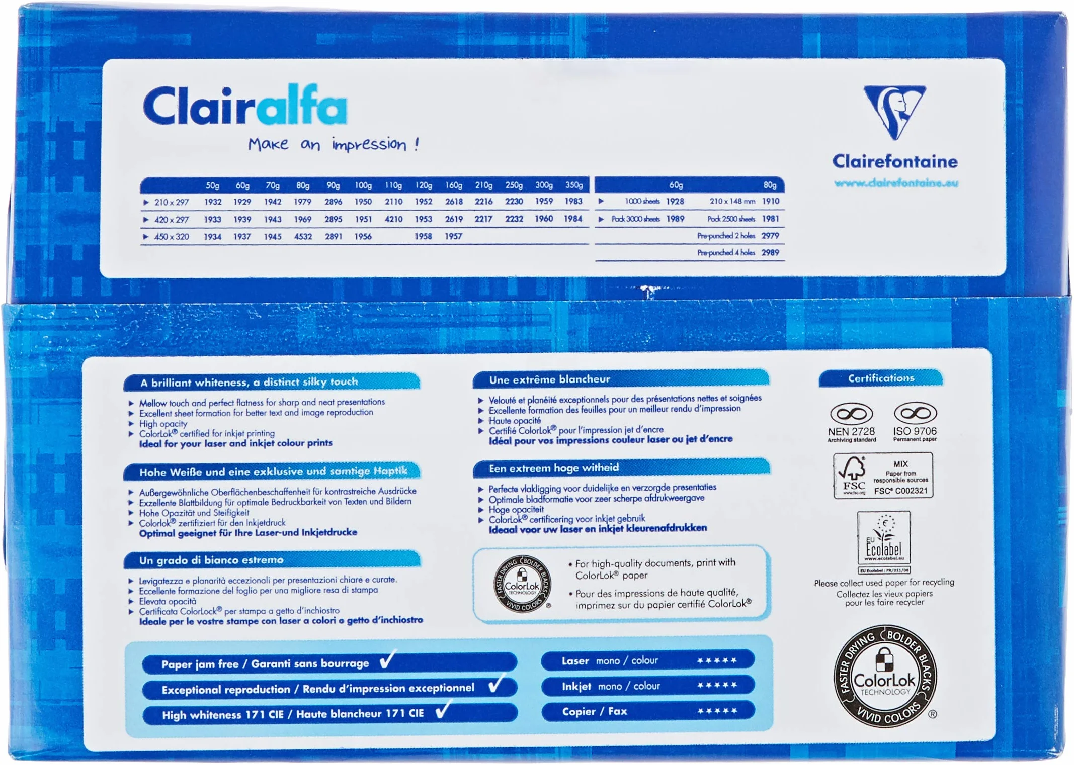 Clairalfa papier wielofunkcyjny, DIN A5, 80 g/m2, bardzo biały