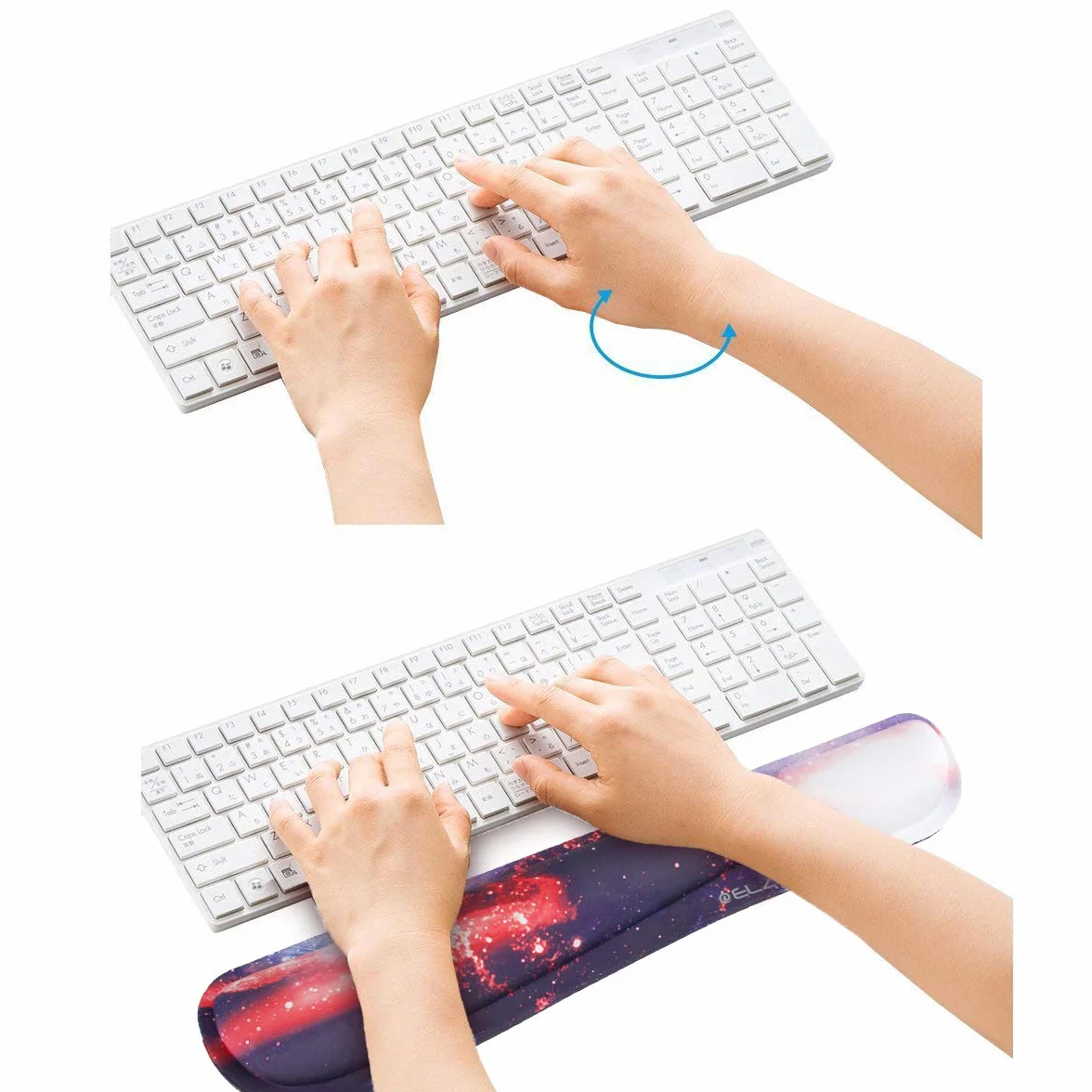 ELZO Podkładka pod nadgarstek do klawiatury ergonomiczna antypoślizgowa gumowa podstawa