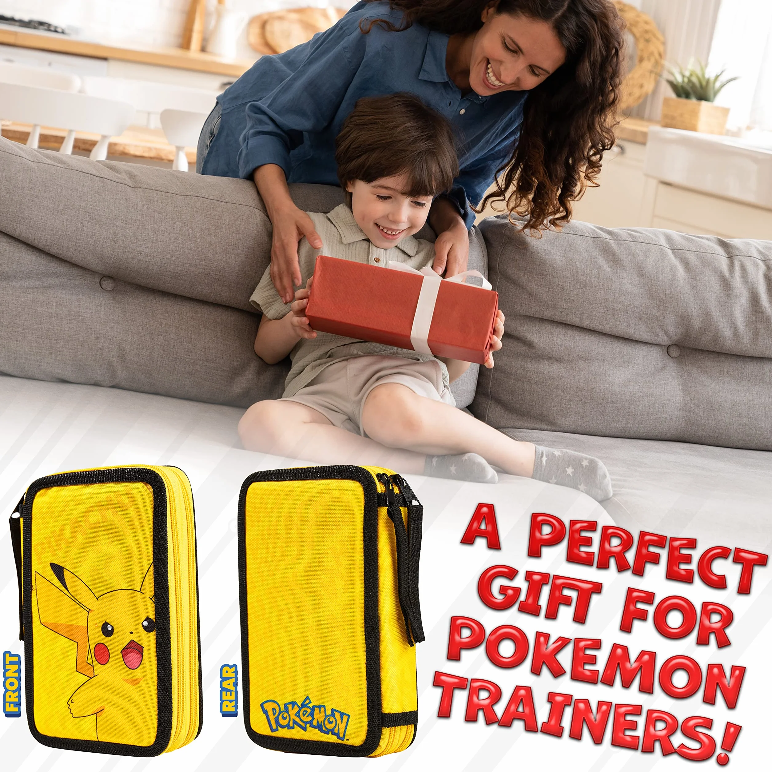 Piórnik szkolny Pokémon Pikachu 2 przegródki z przyborami