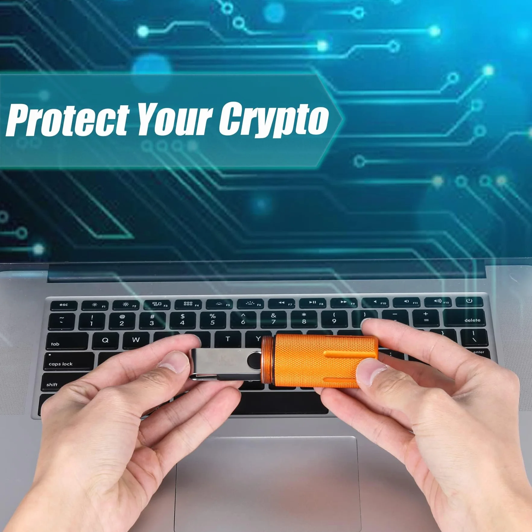 Aenllosi Etui Aluminiowe Ognioodporne Wodoodporne Do Ledger Nano X/S Plus/S Portfel Kryptowalut Pomarańczowy S