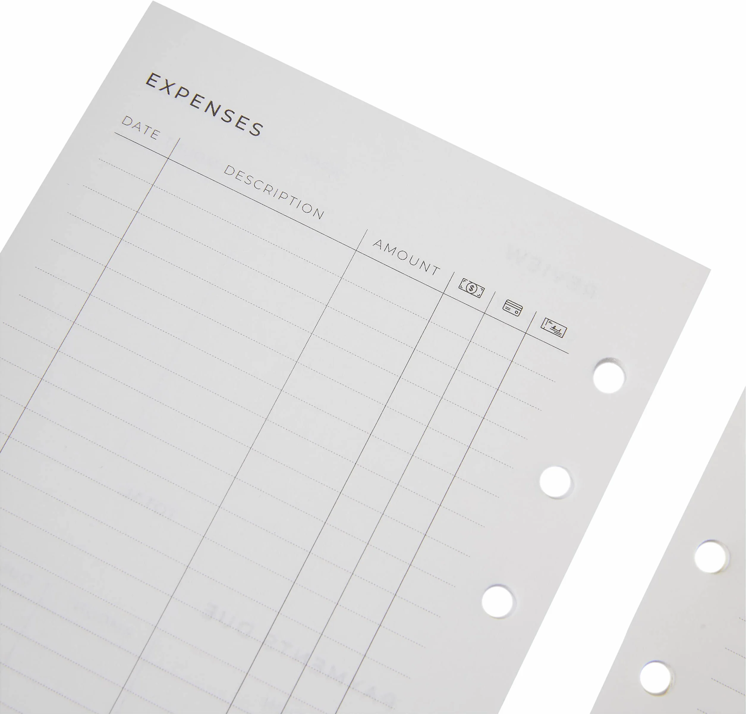 Filofax Expense Tracker Wkład do Notatnika A5 Biały