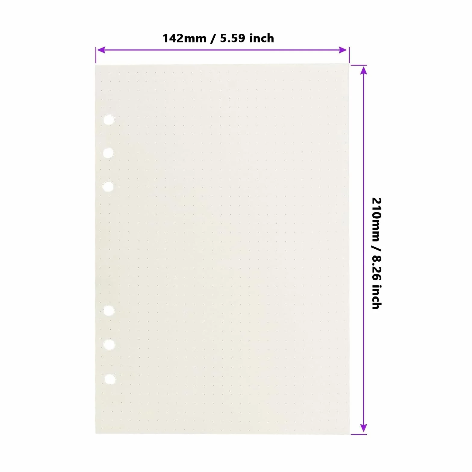Papier uzupełniający A5 w kropki 450 arkuszy segregator 6 otworów
