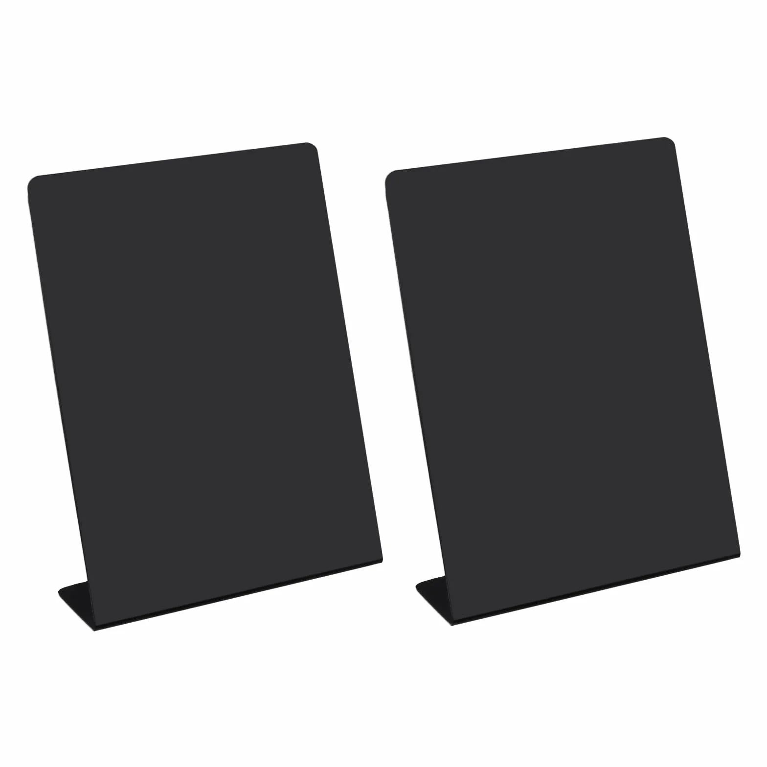 SINJEUN 8 sztuk 21 x 15,2 cm, matowe, czarne, w kształcie litery L, małe tablice do opisywania, tabliczki bufetowe do tabliczek informacyjnych, tabliczki z cenami, na stół, wesele, imprezę, piekarz