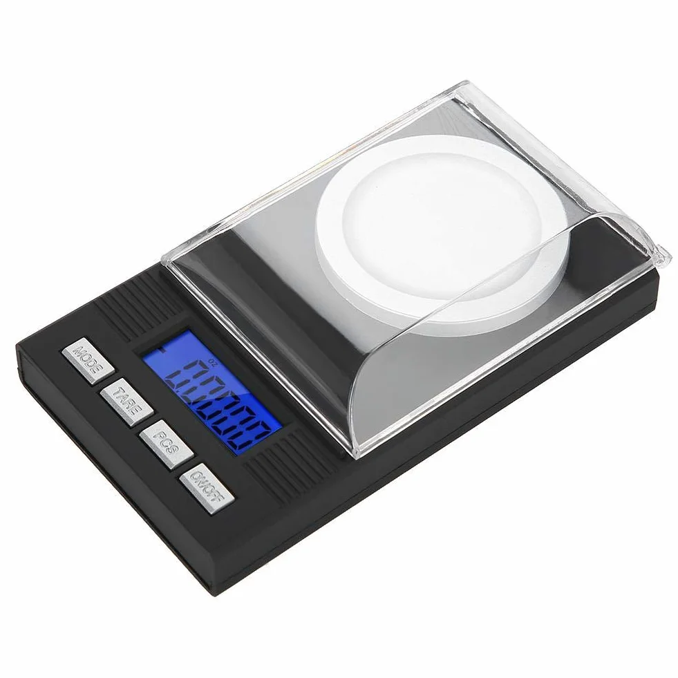 Mini cyfrowa kieszonkowa waga gramowa przenośna wysoka precyzja 0,001 g kieszonkowa biżuteria waga elektroniczna balansowa z wyświetlaczem cyfrowym LED (20 g)