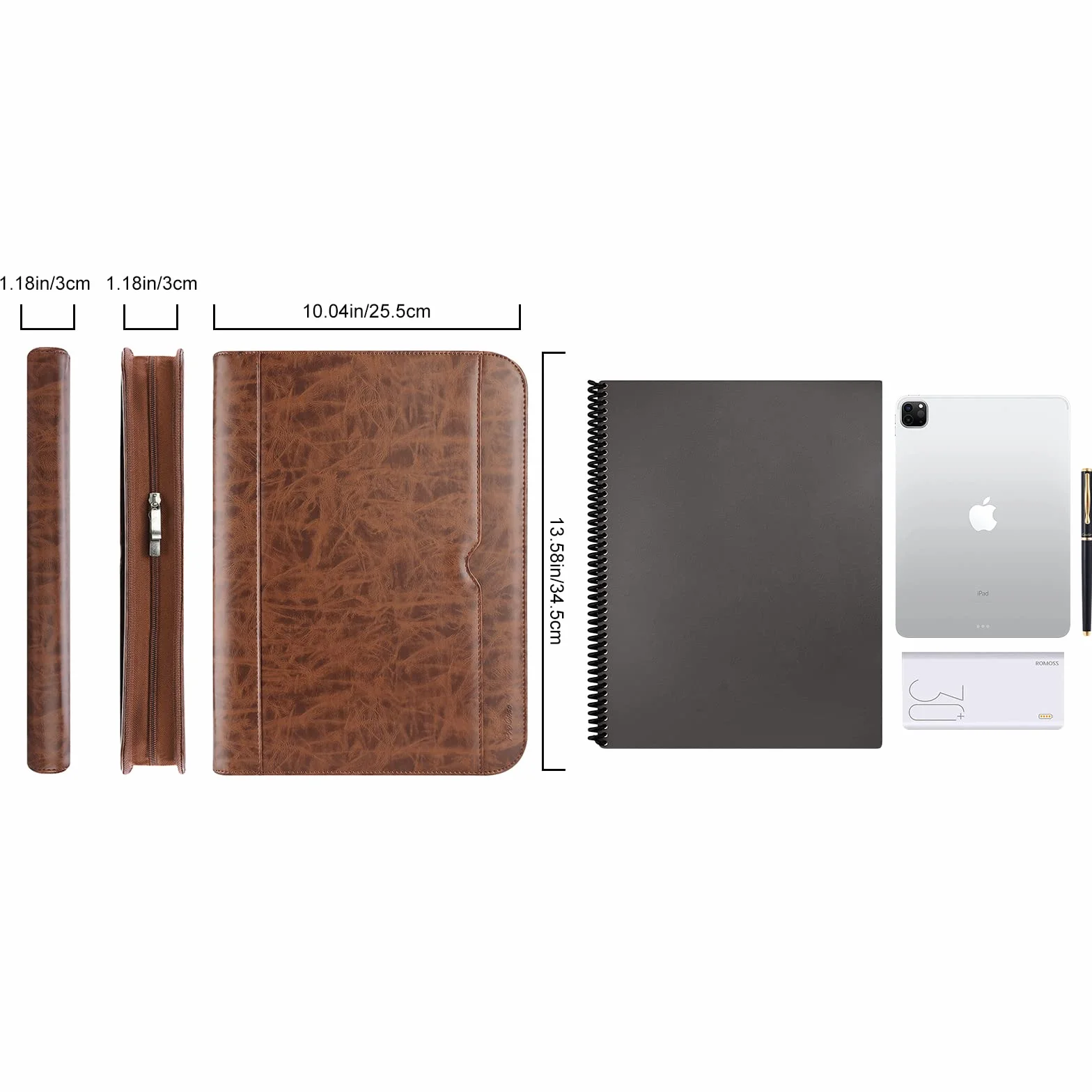 ProCase Teczka biznesowa z zamkiem błyskawicznym A4 Padfolio na prezent