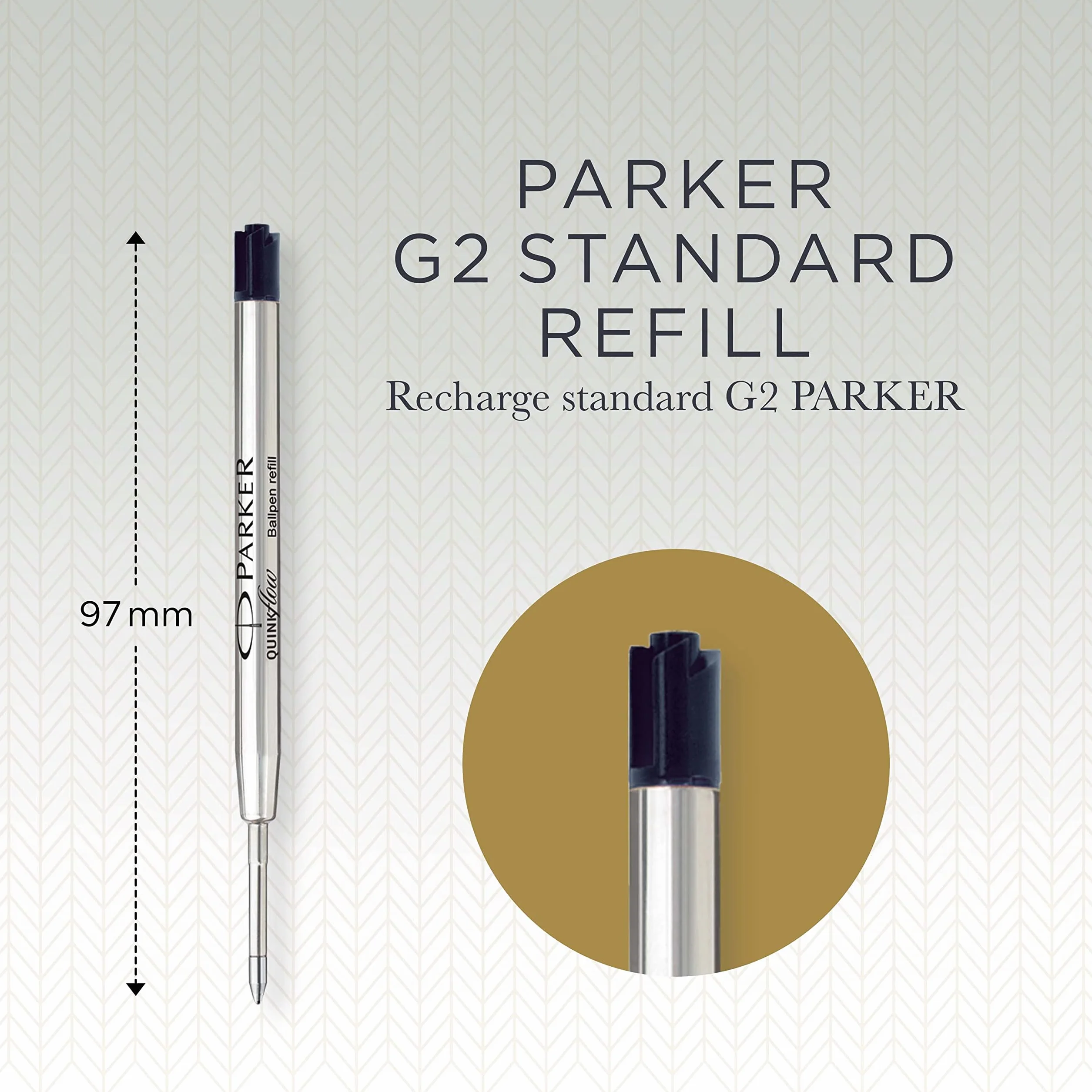 Parker Wkłady do długopisów | średni punkt | czarny atrament QuinkFlow | 10 sztuk (opakowanie może się różnić)