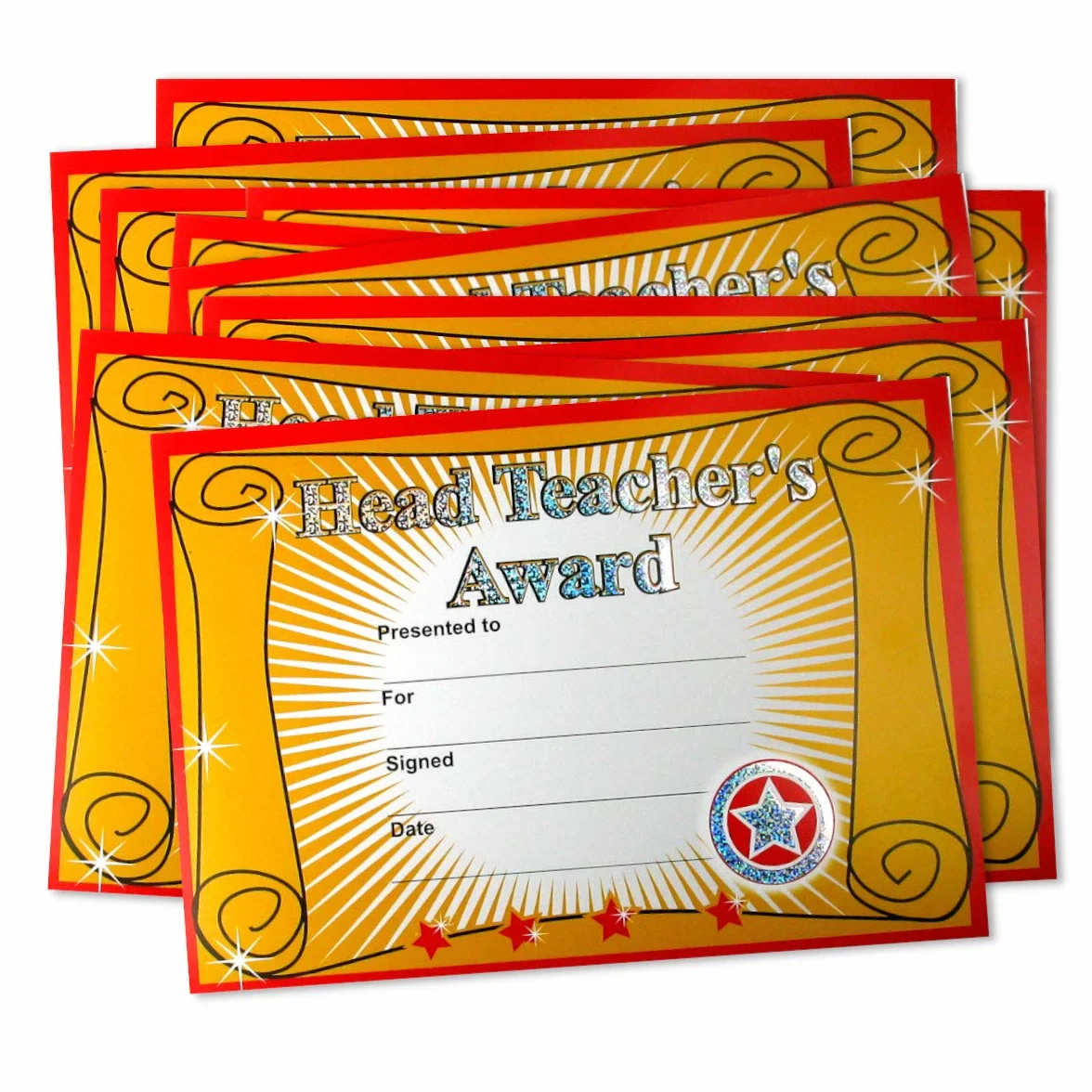 SuperStickers nagroda nauczyciela błyszczący certyfikat szkoły