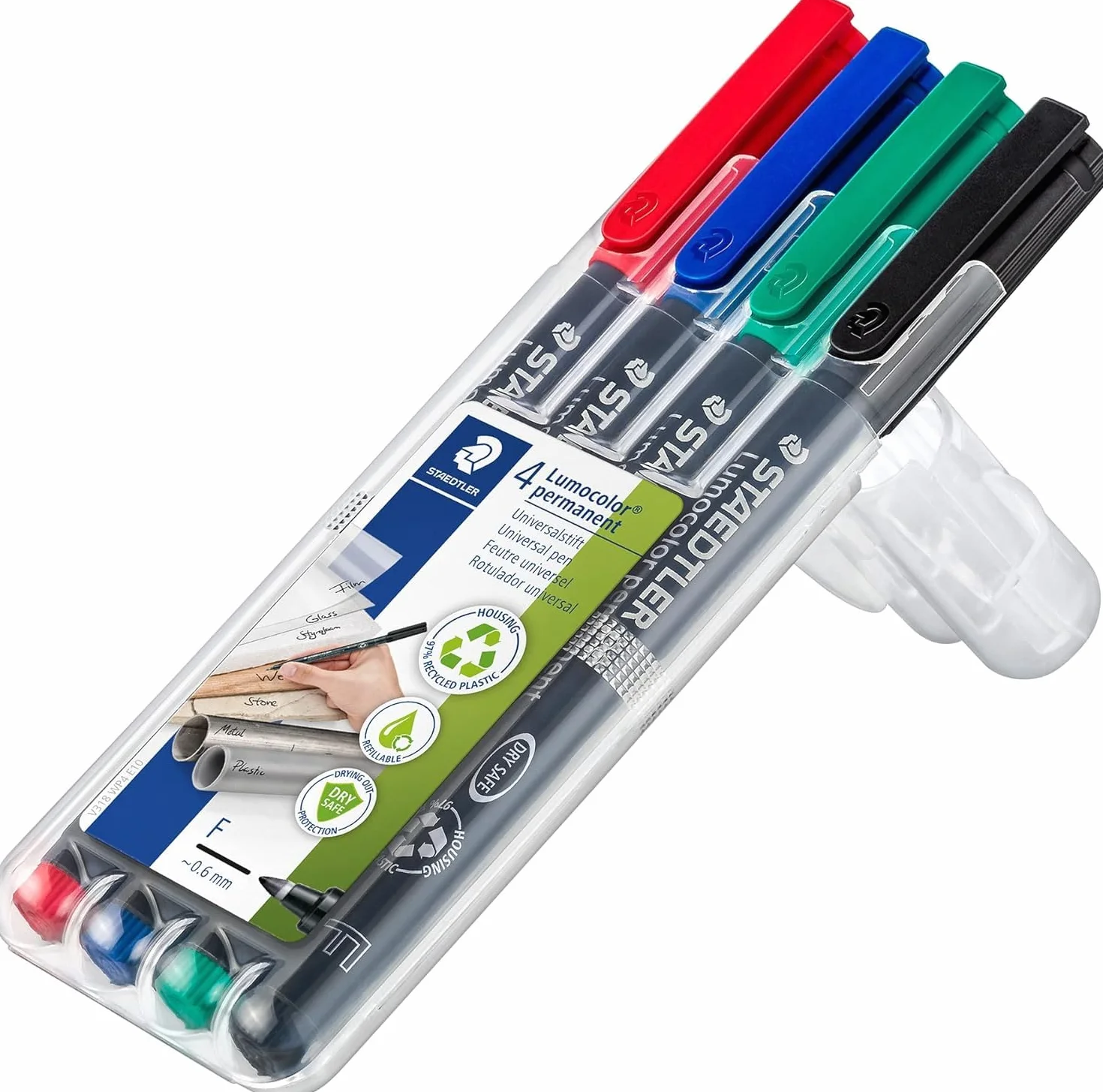 Staedtler 318 Wp4 St 318 WP4 ST Długopis, Wielokolorowy, ‎1.78 x 6.1 x 15.24 cm; 54.43 g, 4 Sztuki