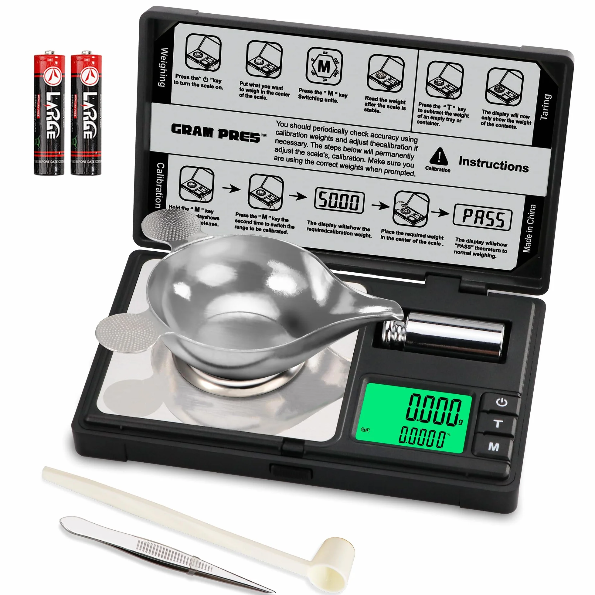 GRAM PRES Waga Miligramowa 50 g/0,001 g Cyfrowa Mini Kieszonkowa