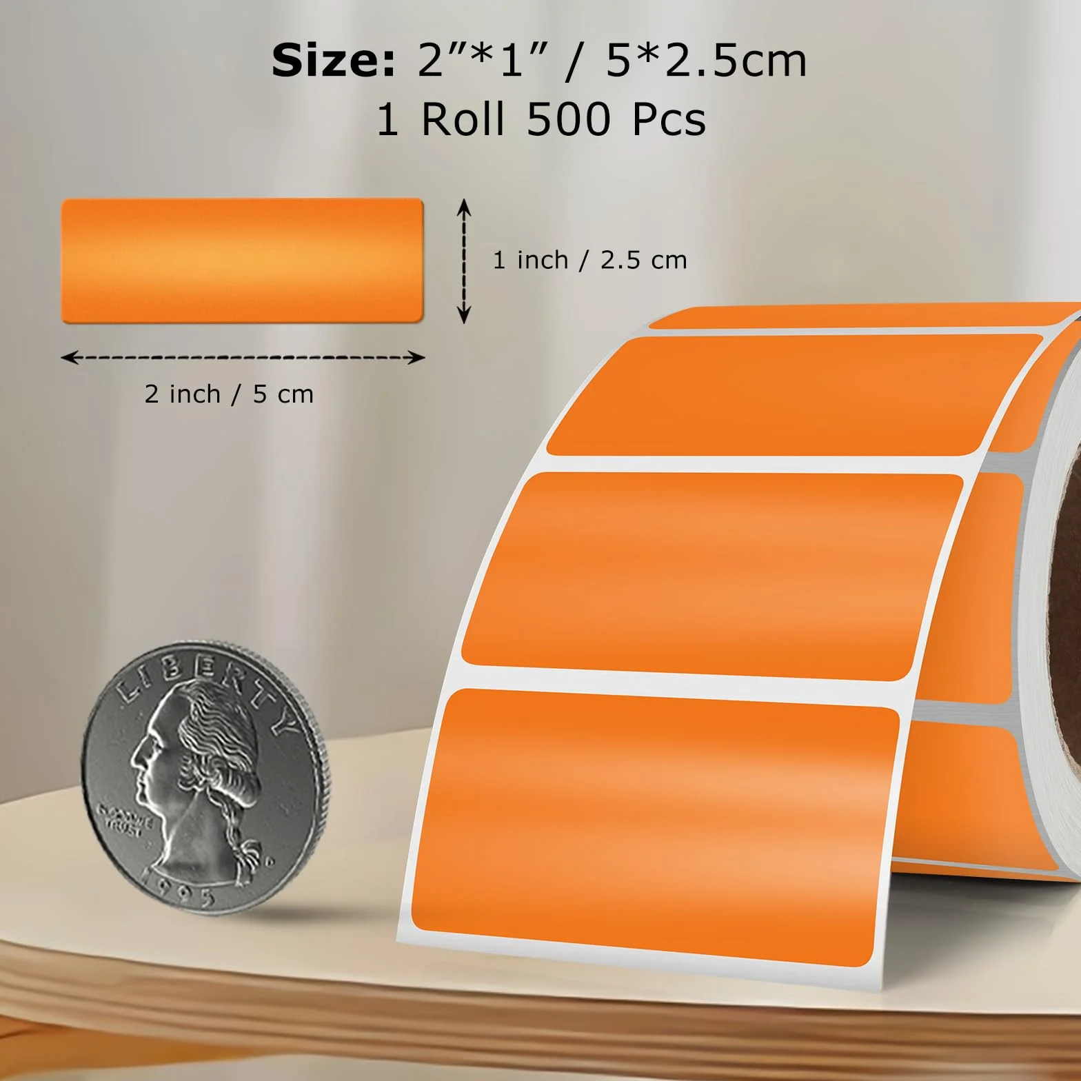 Etykiety samoprzylepne winylowe 500 sztuk 25 × 50 mm wodoodporne rolka
