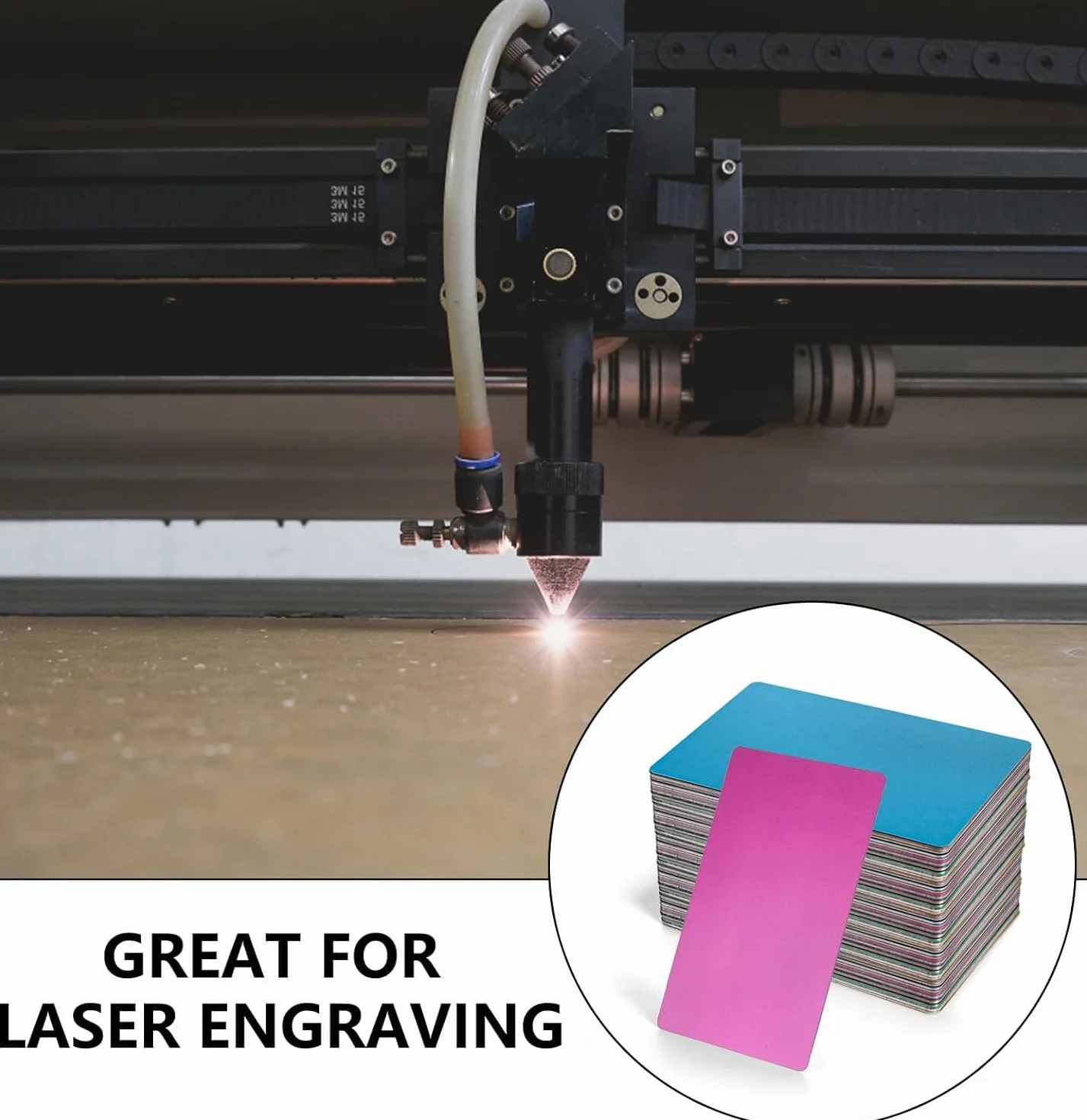 Metalowe wizytówki ze stopu aluminium 0,22 mm 8,6 x 5,4 cm do grawerowania laserowego 50 szt. niebieski
