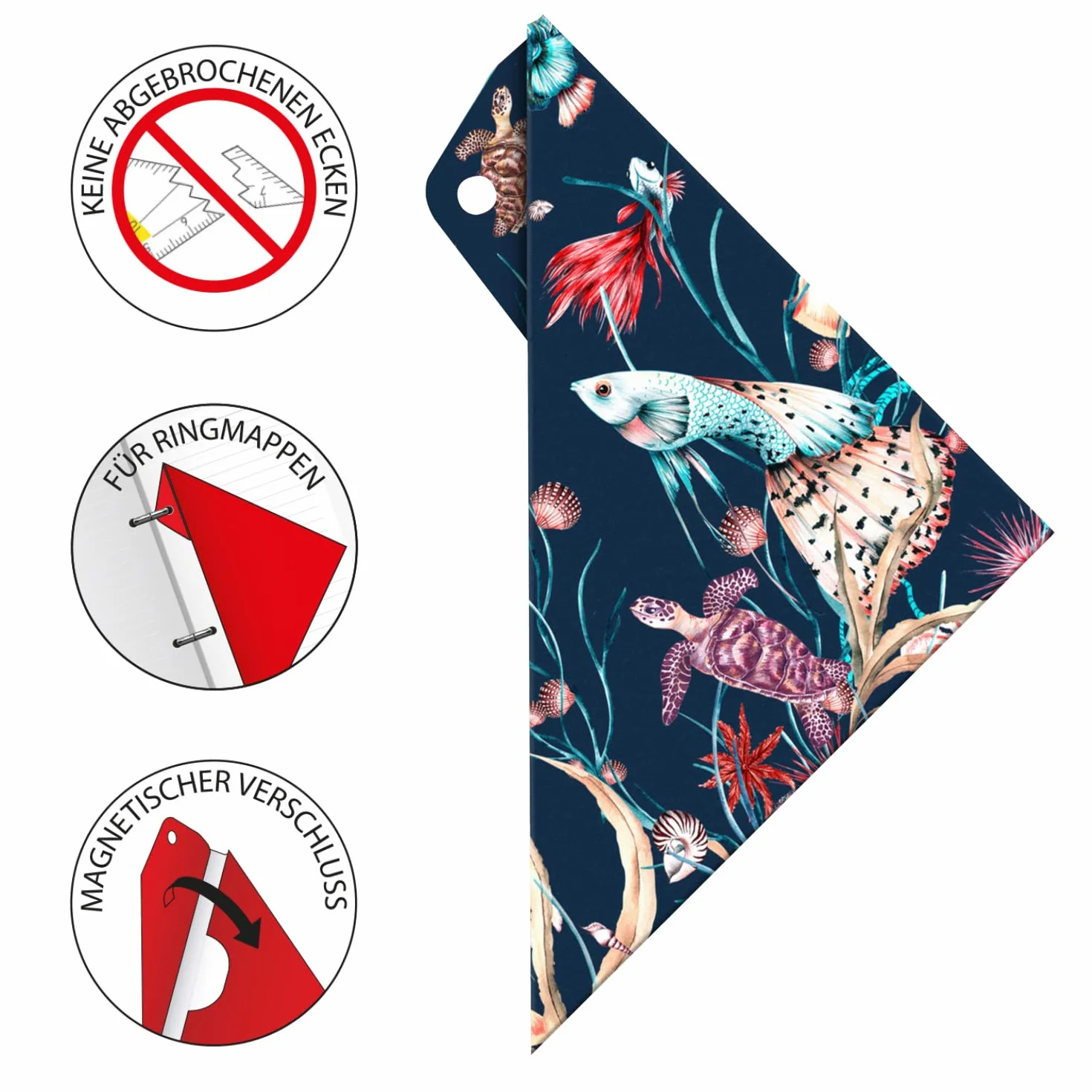 Aristo AR18002B Eierka geometryczna AR1552 z pasującym etui ochronnym Geocover marine life (trójkąt Hypouse 16 cm, wypustki i fasetki, etui z otworem do wpinania), wielokolorowa i przezroczysta