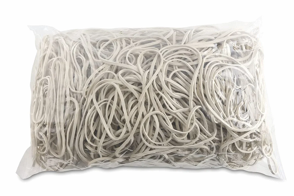 Gumki Recepturki OFFICE PRODUCTS średnica 80mm 1,5x3mm 60% Kauczuku 1000g Zgrzewka Białe/Drobne Akcesoria Biurowe/Typ-Standard/Materiał-Kauczuk/Waga (g)-1000 / Kolor-Biały/Rozmiar-1,5x3mm