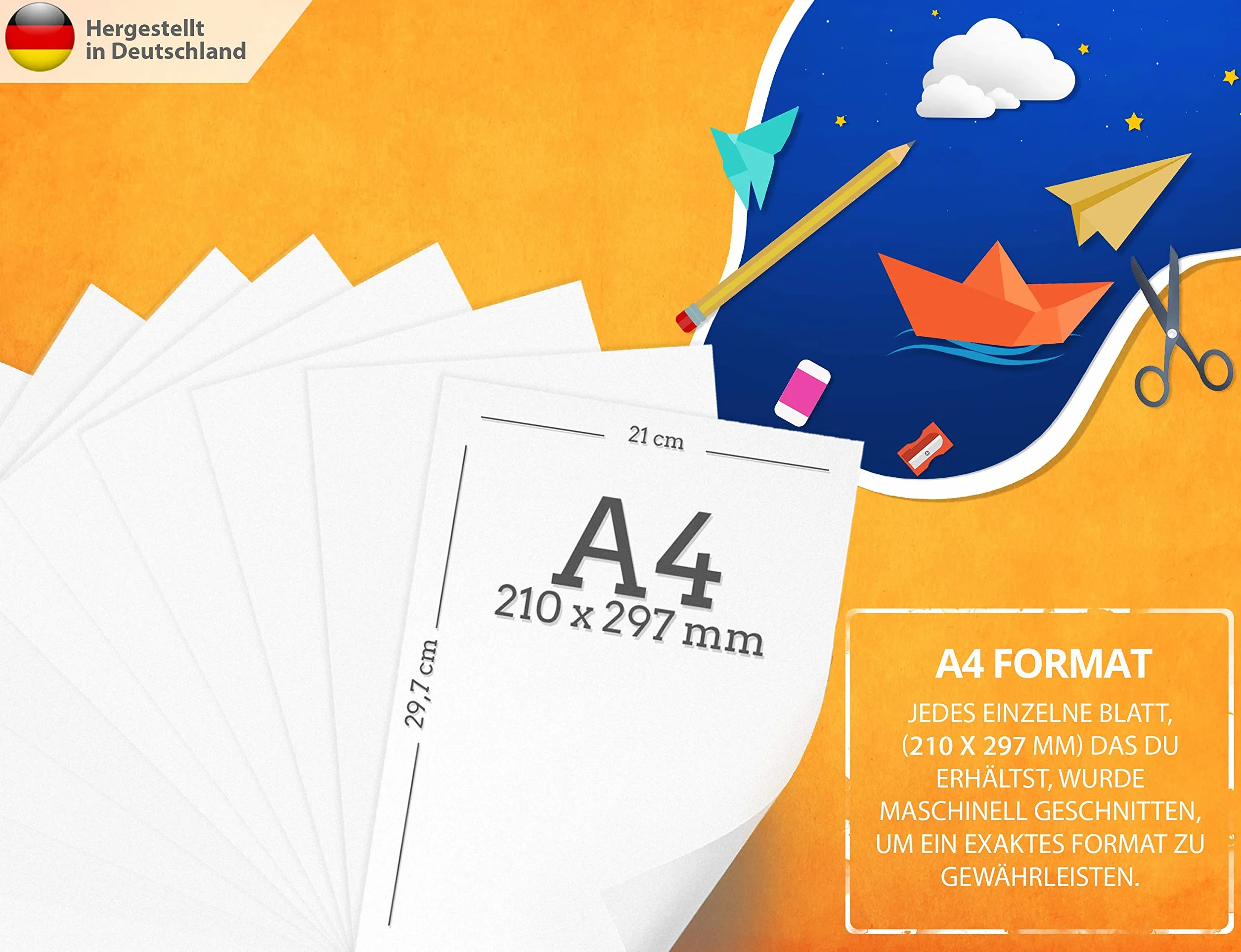 Papier fotograficzny A4 matowy 200 g – 100 arkuszy – papier premium biały – format DIN – papier do drukarek niezadrukowanych do kartek pocztowych, listów, kartonu, arkuszy prezentacyjnych,