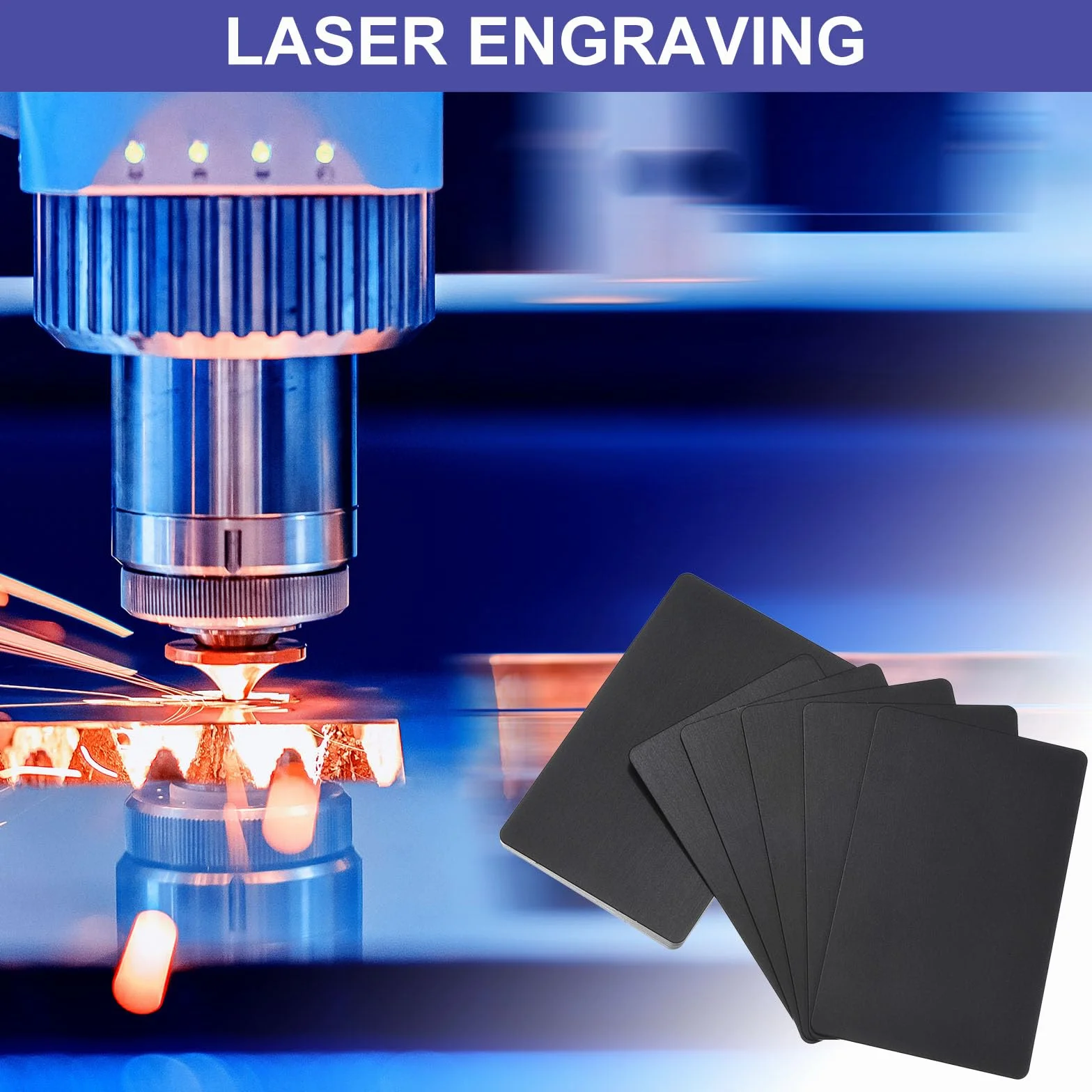 PATIKIL 30 sztuk metalowych wizytówek Anodowane aluminiowe blanki 0,8 mm grubości Karty z imieniem i nazwiskiem 8,6x5,3 cm Laserowo grawerowane karty z imieniem i nazwiskiem do personalizacji DIY
