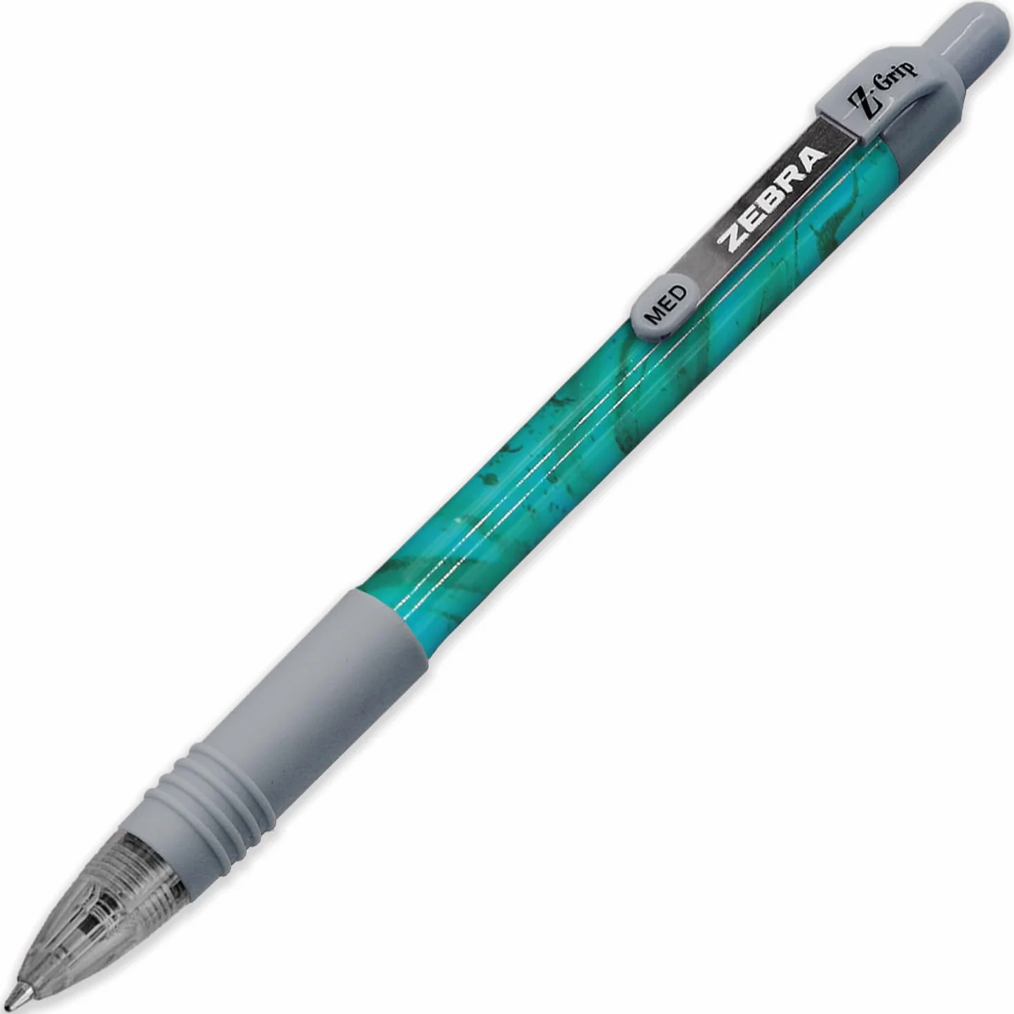 Zebra Z-Grip gładki długopis - stalówka 1,0 mm - modne beczki - w kopercie opakowanie prezentowe (5 sztuk)