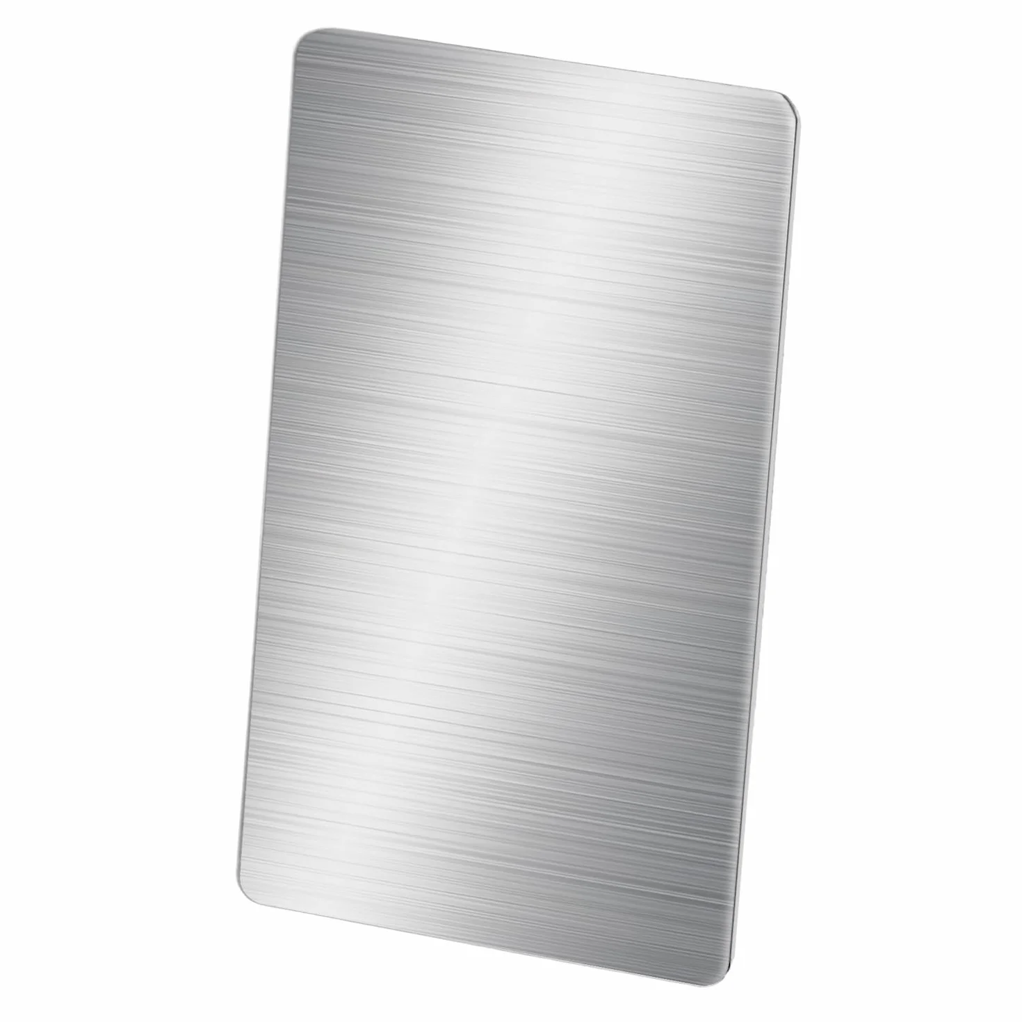 QWORK puste metalowe karty do grawerowania laserowego ze stali nierdzewnej 10 szt. 8x5x0,1 cm