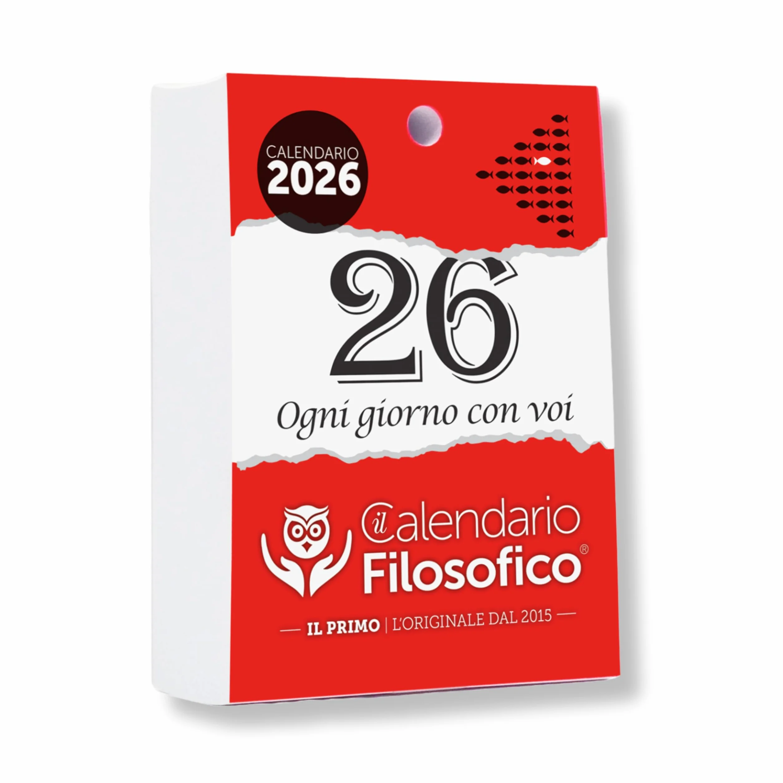 Il Calendario Filosofico 2026, zamiennik A6, 10 x 14 cm, kalendarz biurkowy z 365 dniami fraz filozoficznych