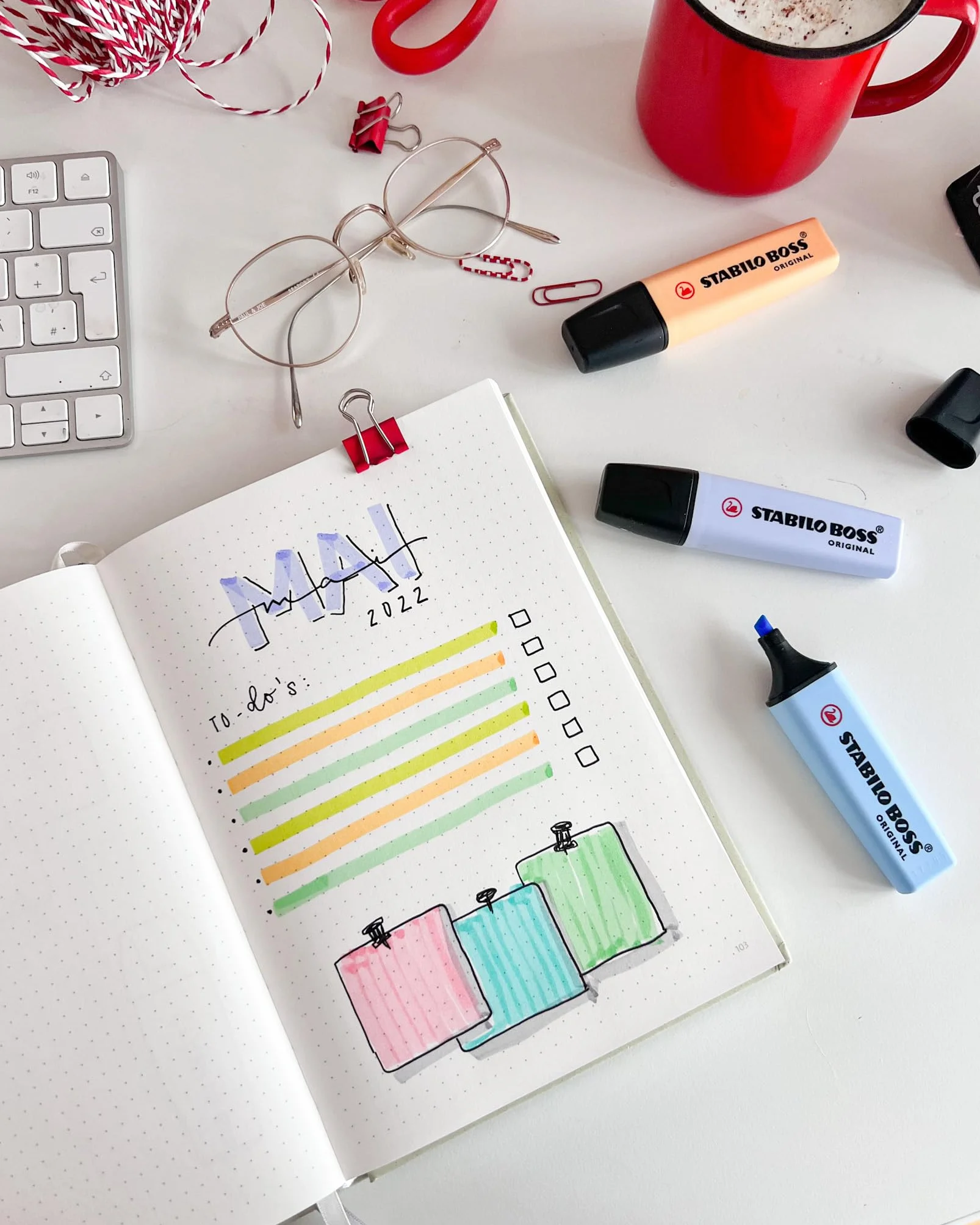 Zakreślacz - STABILO BOSS ORIGINAL Pastel etui 4 szt. - pastelowe kolory: czerwony, wiśniowy, niebieski, limonka
