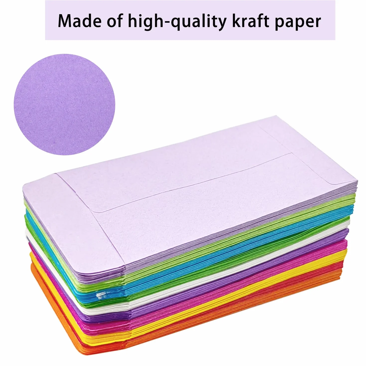 100 szt. Małe koperty, wielokolorowe koperty na pieniądze Koperty z nasionami Kraft Mini koperty Kolorowe koperty na nasiona Monety Prezenty pieniężne Zarobki Koraliki (10x6 cm / 3,9x2,4 cala)