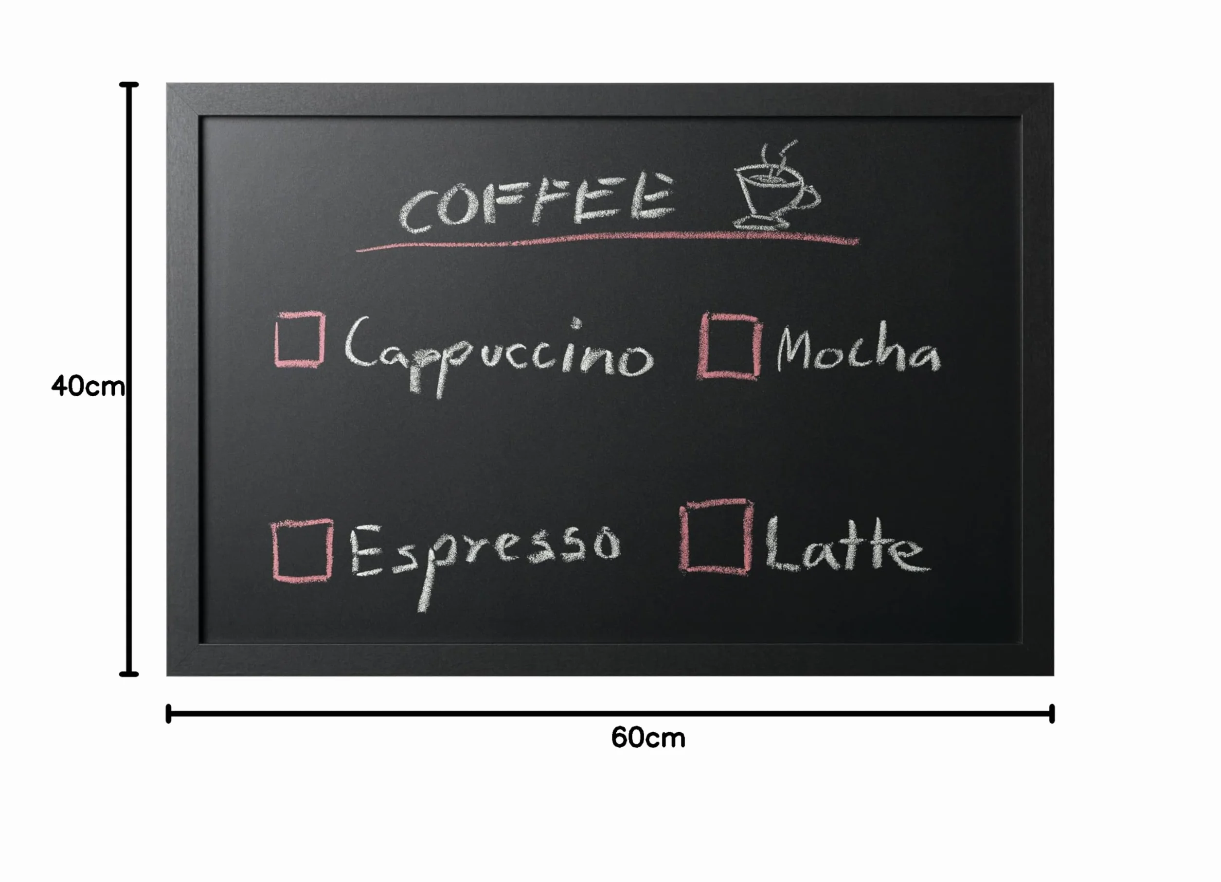 Bi-Office, Blackboard Back2Chalk Essentials, tablica do pisania kredą z czarną matową ramą MDF, 60 x 40 cm