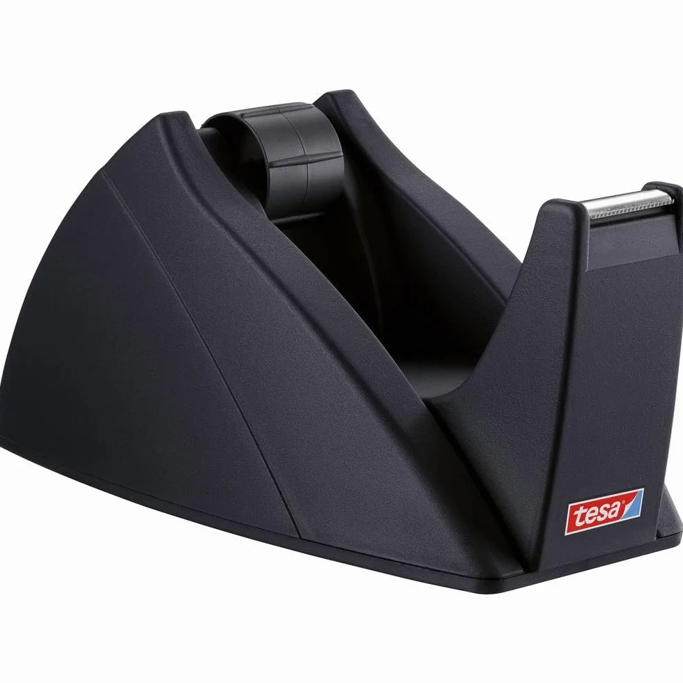 tesa Easy Cut dozownik taśmy samoprzylepnej do rolek taśmy klejącej do 33 m x 19 mm – czarny