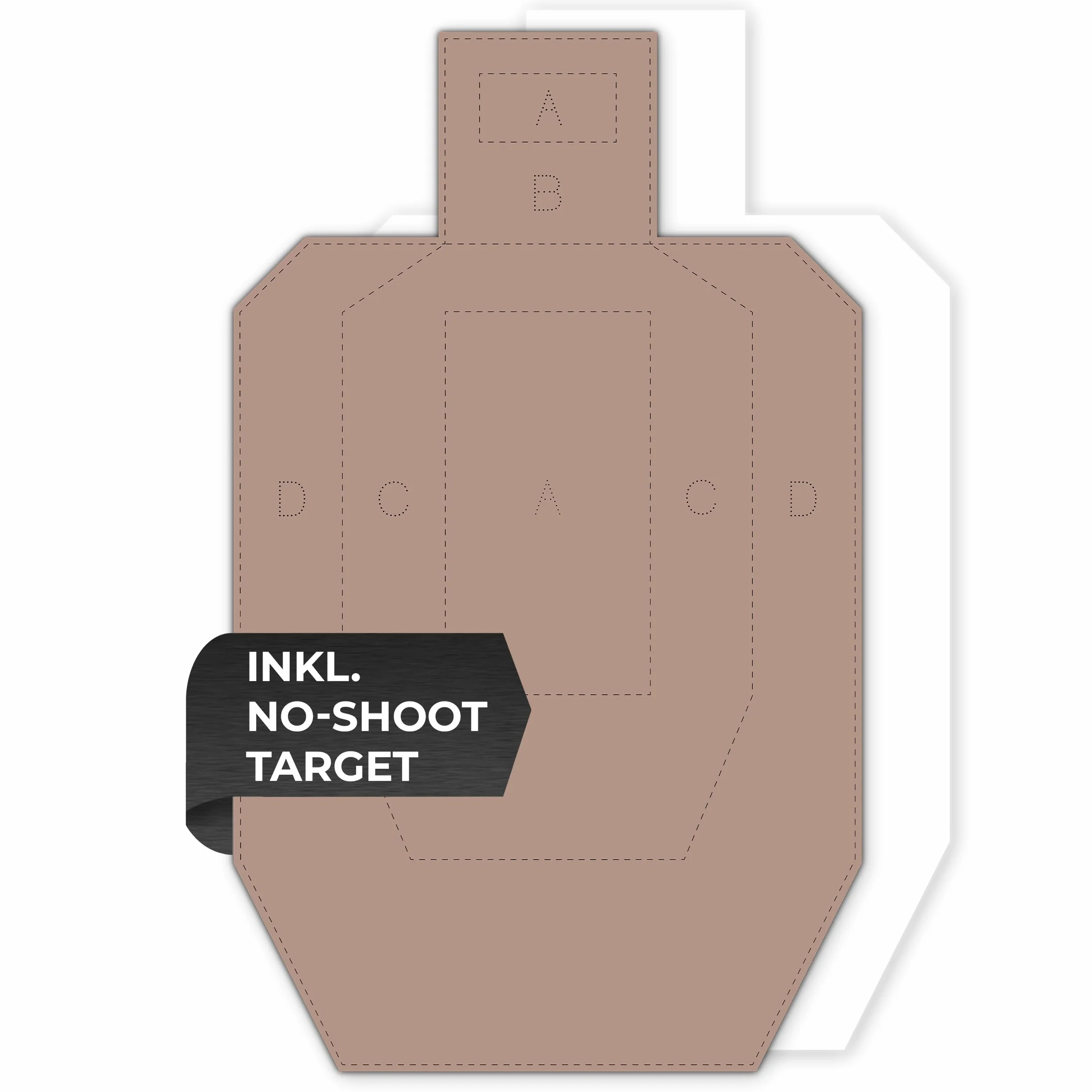 Dysk do zawodów USPSA/IPSC tektura falista brązowy biały 46 x 76 cm