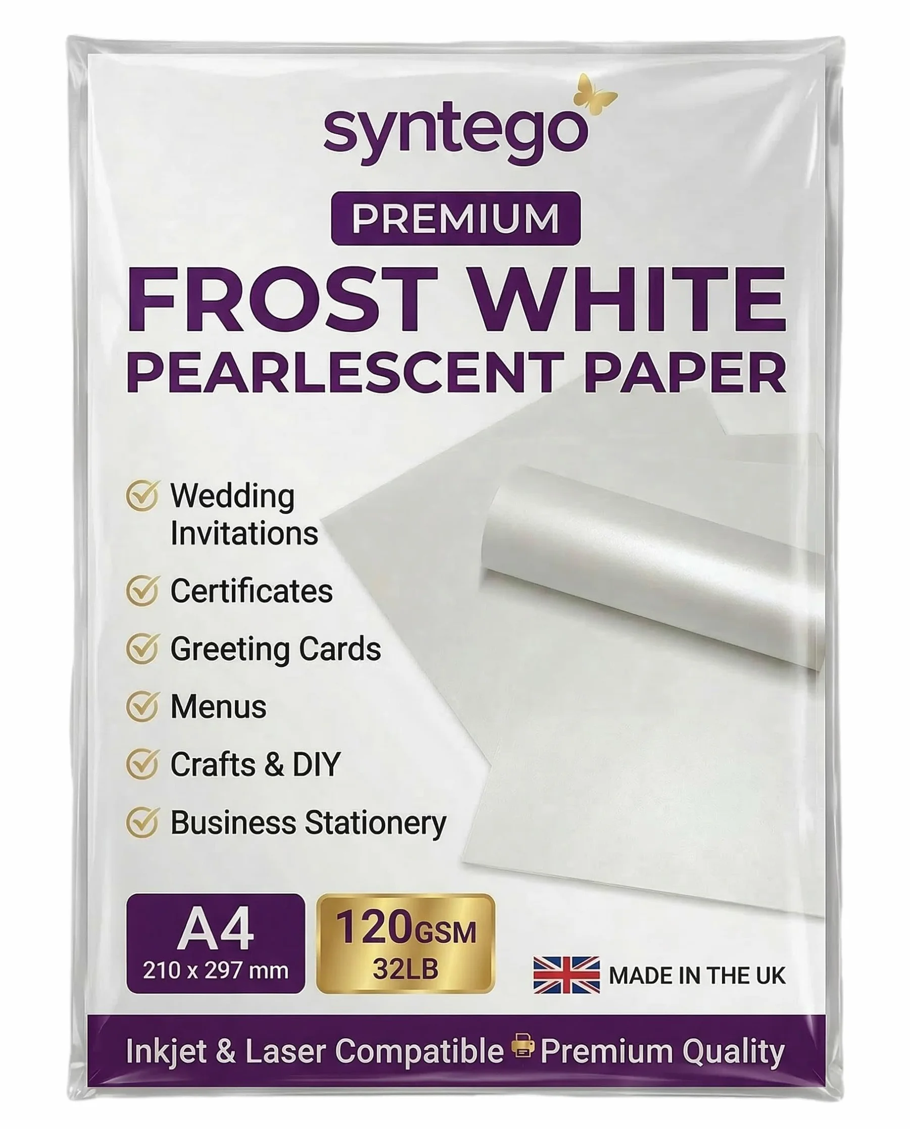 Papier satynowy biały, rozmiar A4, dwustronny, perłowy, 120 g/m2, nadaje się do drukarek atramentowych i laserowych, 20 ark