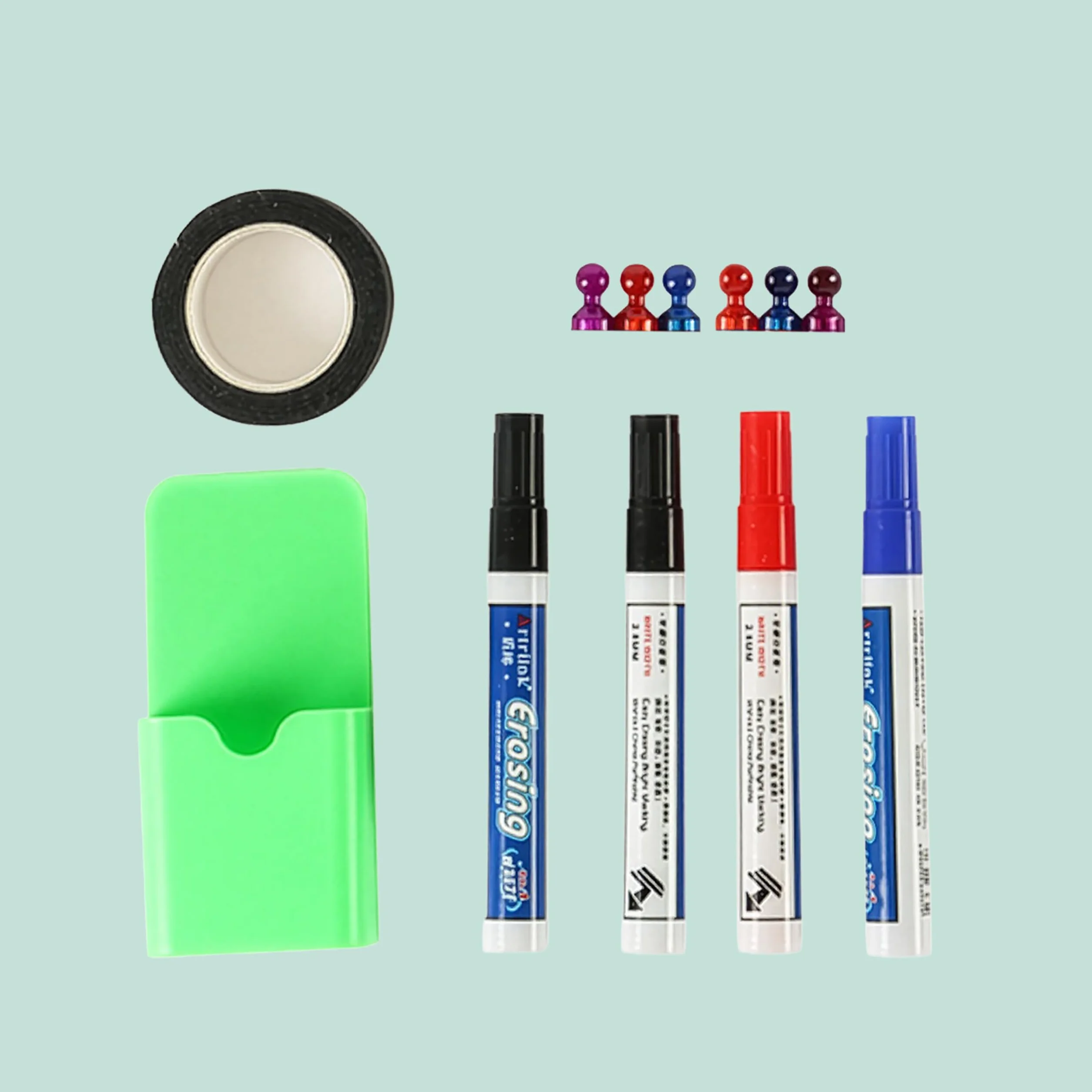 Relaxdays Magnetyczna Tablica Memo Folia Suchościeralna 50 x 100 cm Zestaw