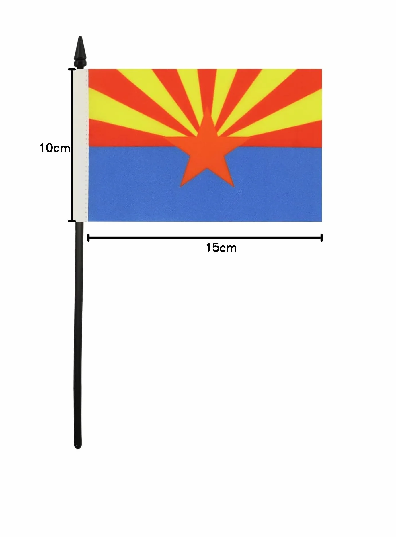 Drapeau de Table Arizona Socle Hampe Plastique, 15cm x 10cm, Noir
