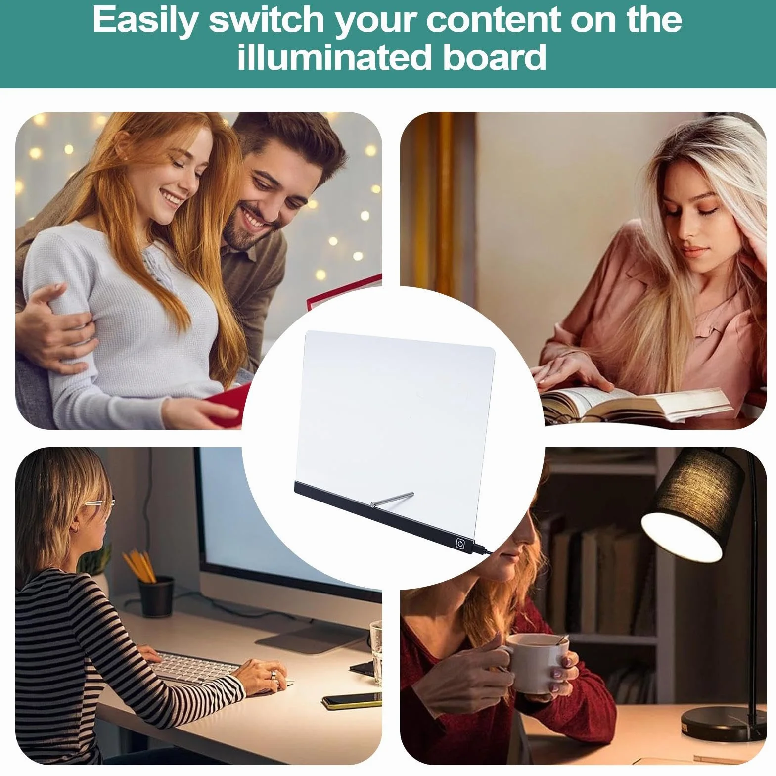 Keyubria Akrylowa Tablica Kreślarska LED Dry Erase Board