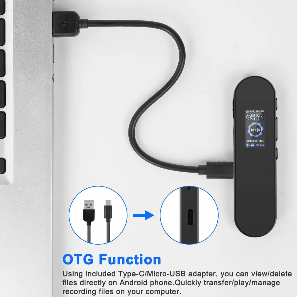 Vicloon 64GB dyktafon rejestrator dźwięku USB C do klas konferencji