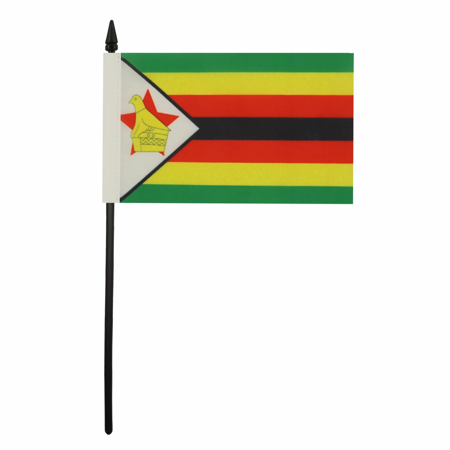 Drapeau de Table Zimbabwe Polyester 100D 15cm x 10cm