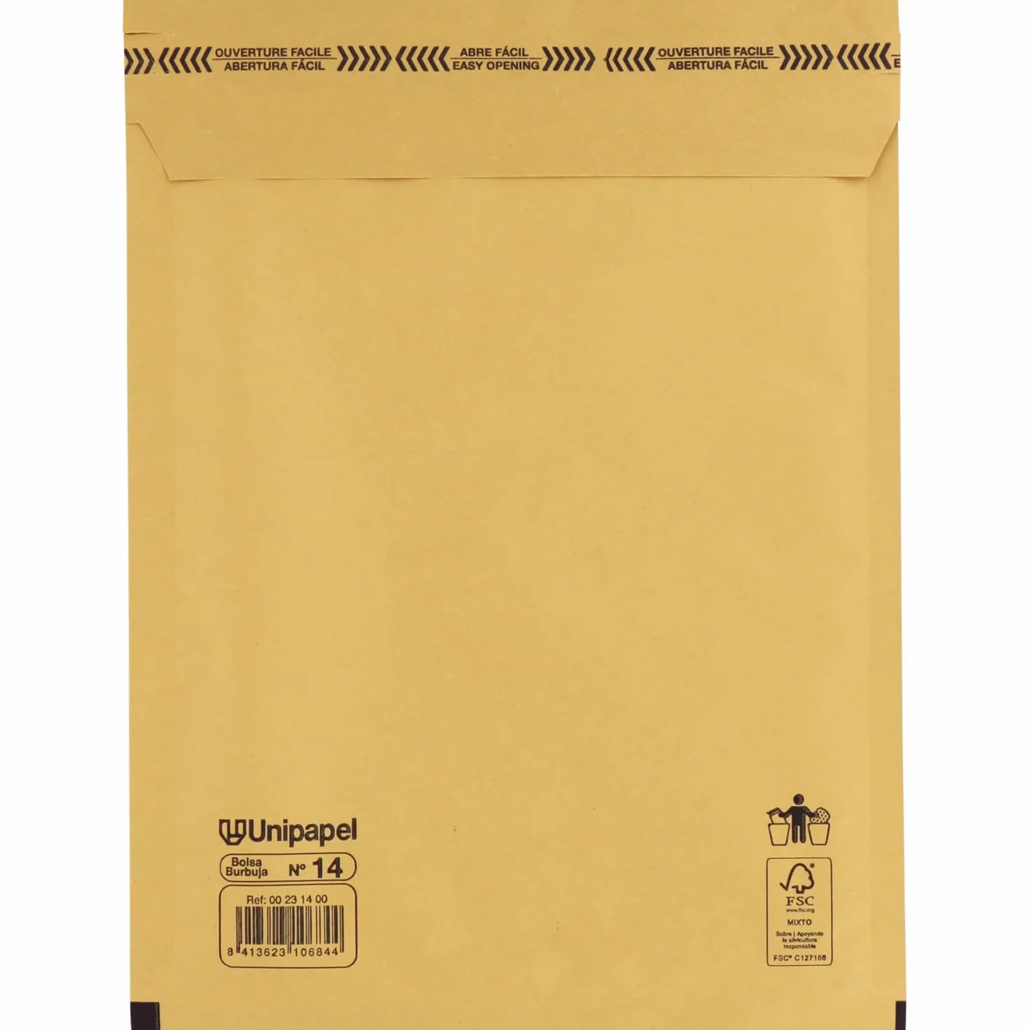 Unipapel | Koperty pikowane Kraft z wewnętrznym papierem bąbelkowym | Nr 14 Wymiary 180 x 265 mm | Zamknięcie samoprzylepne | Opakowanie 10 sztuk | Idealne do bezpiecznej i chronionej wysyłki |