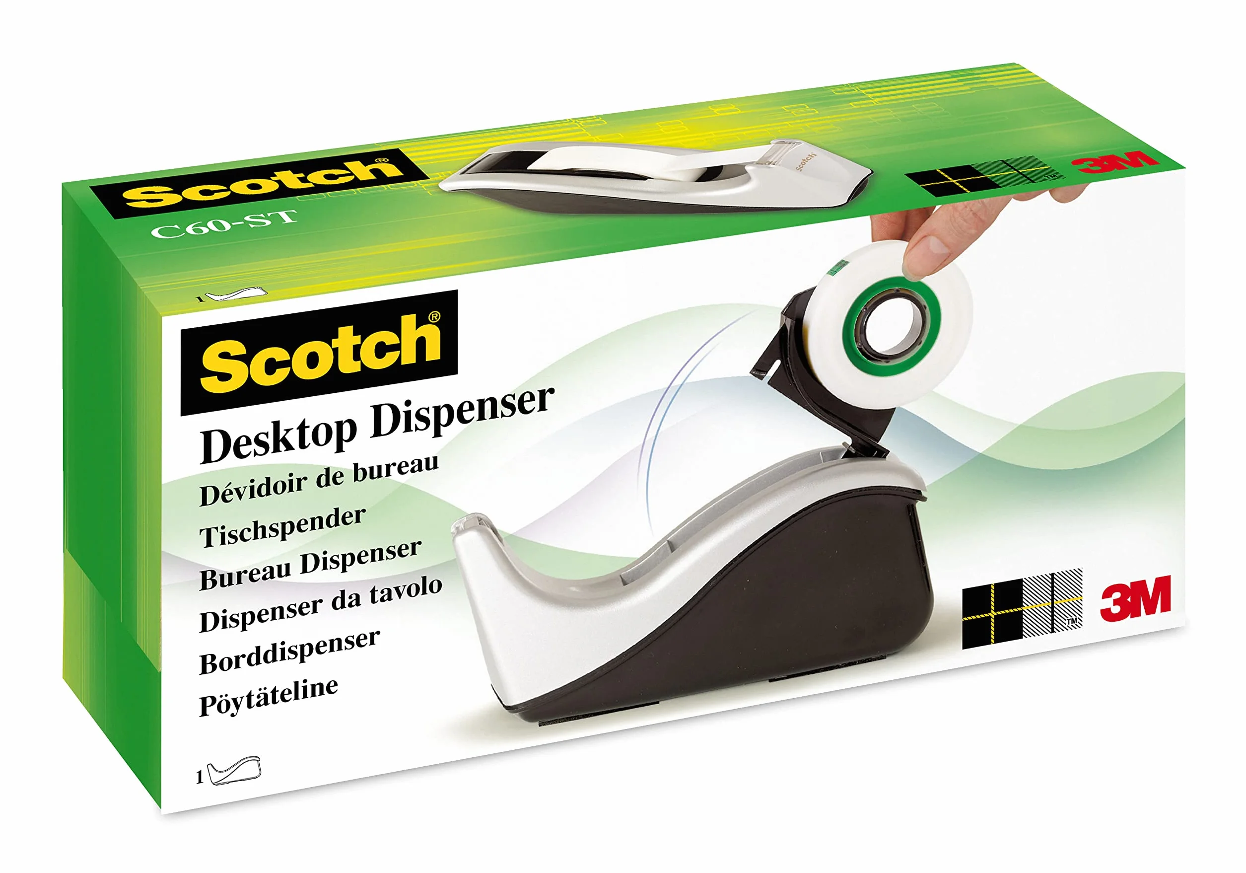 Scotch Dozownik taśmy srebrny 1 rolka Scotch Magic Tape 19 mm x 33 m