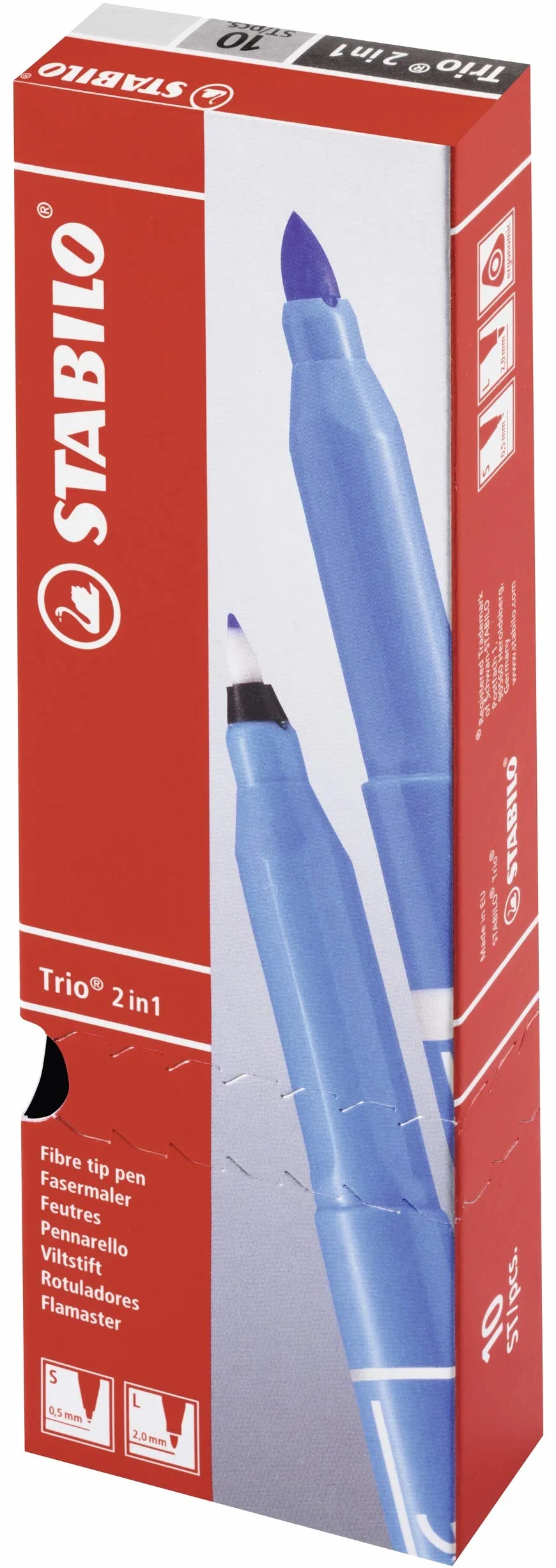 STABILO Trio 2 in 1 cienkopis i flamaster pudełko 10 szt. czarny