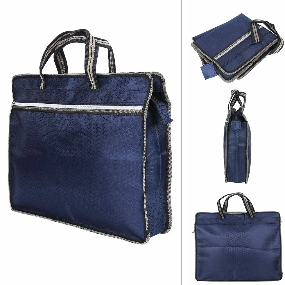 Torba na Dokumenty Biznesowa Oxford Cloth Zapinana na Zamek Niebieski
