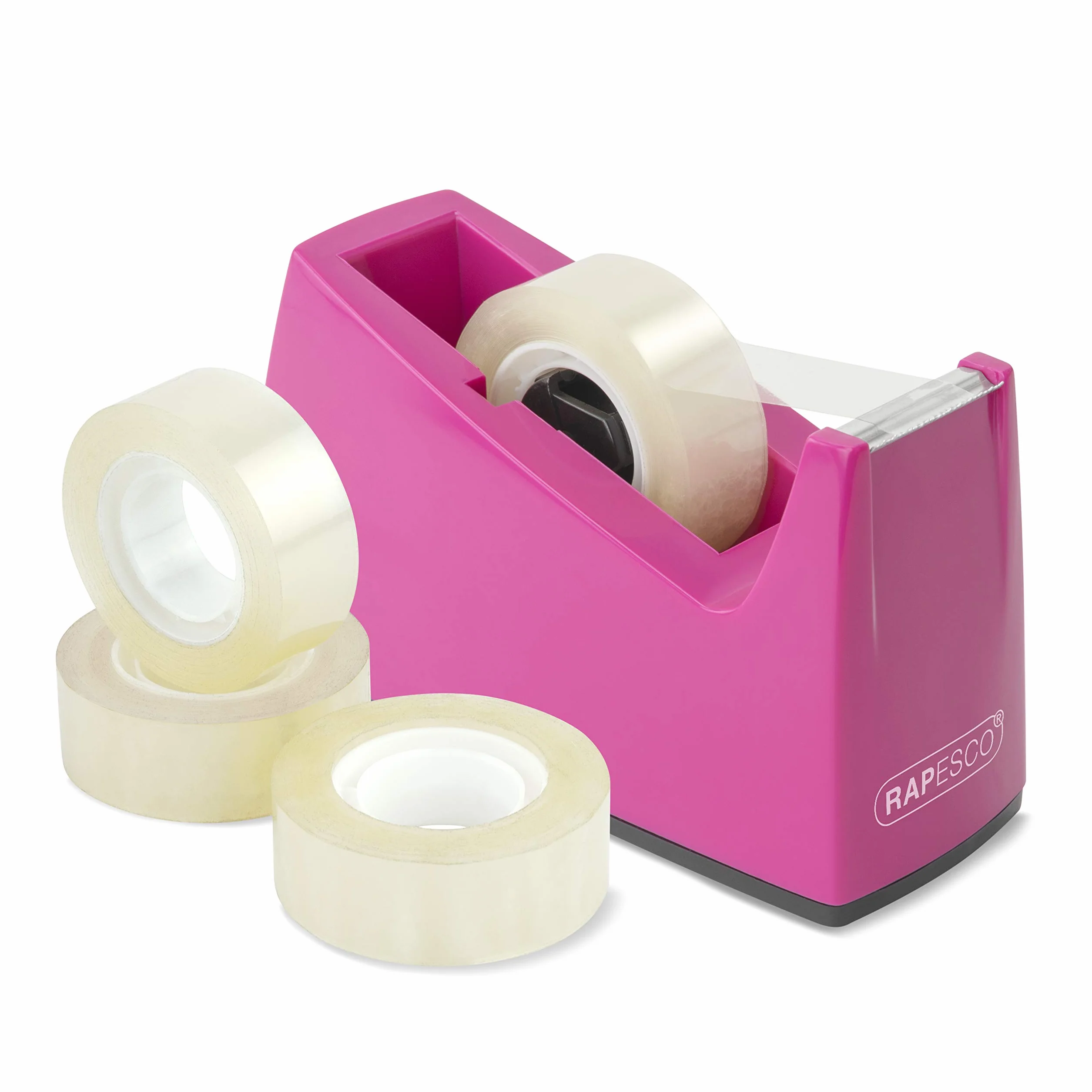 Rapesco 1621 300 Dozownik Taśmy, Różowy, 4 Rolki