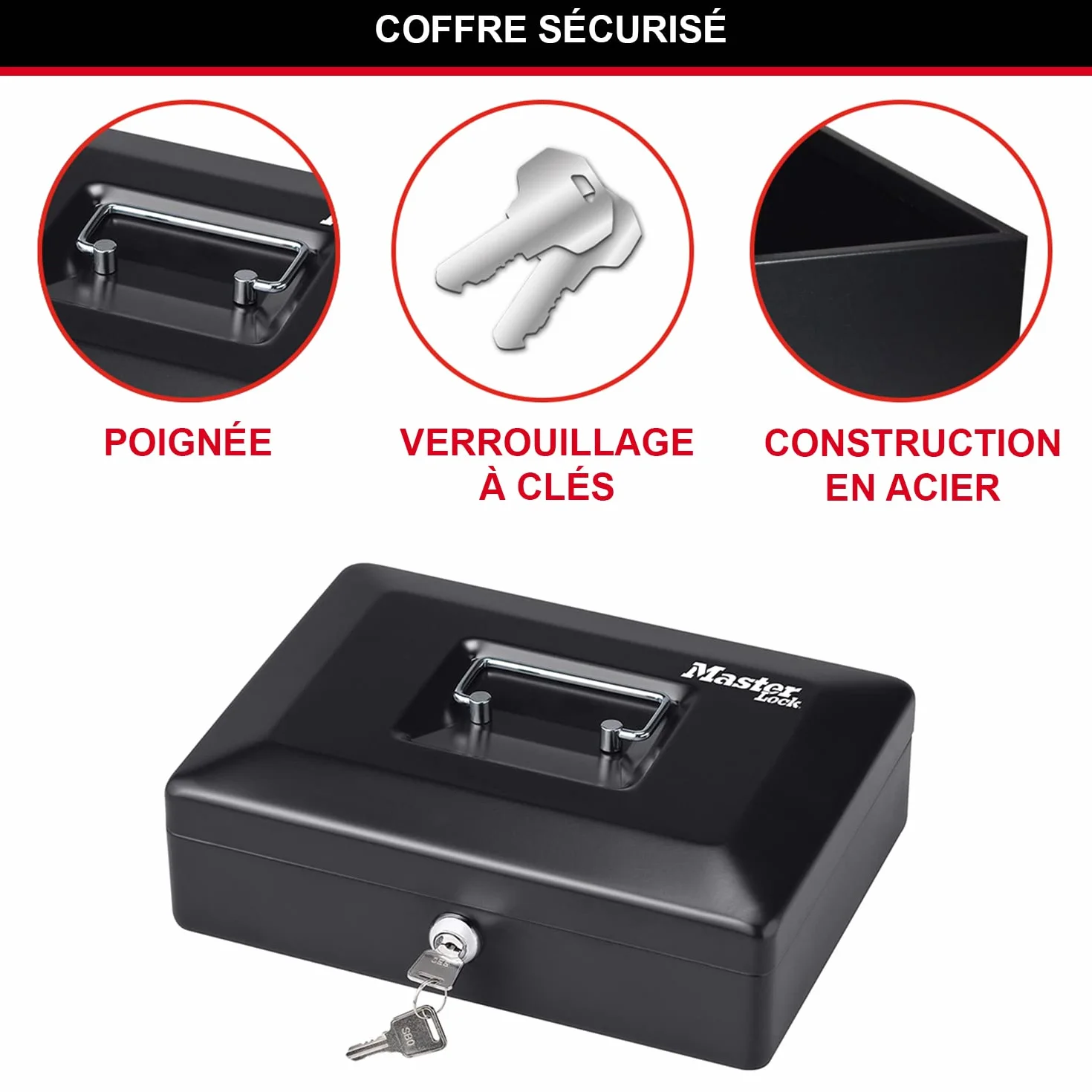 Master Lock CB-10ML skarbonka klucz taca na pieniądze uchwyt