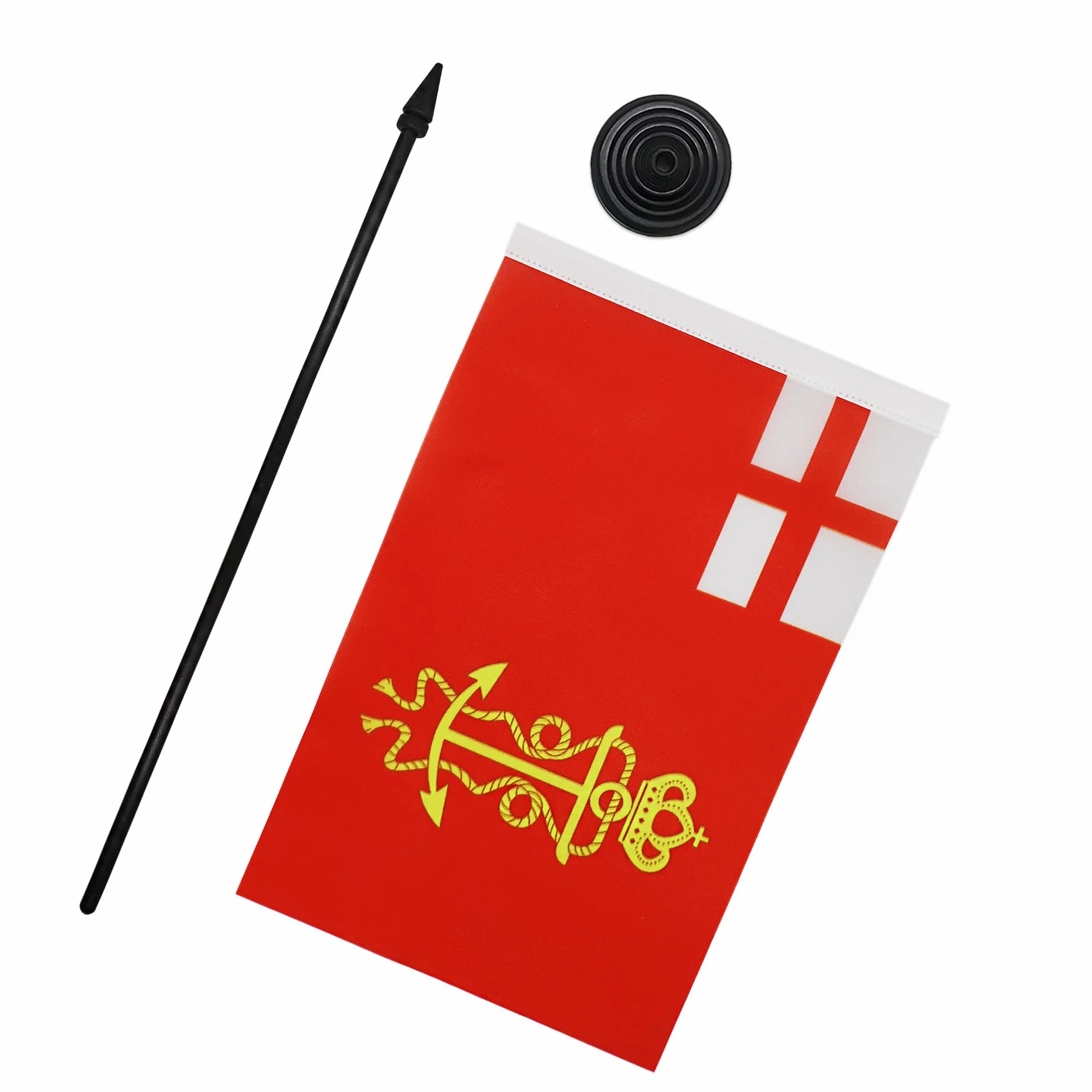AZ FLAG Flaga stołowa James II Lord High Admiral Ensign 1686 21x14 cm 100% Poliester z 25cm Hampem i czarną podstawą