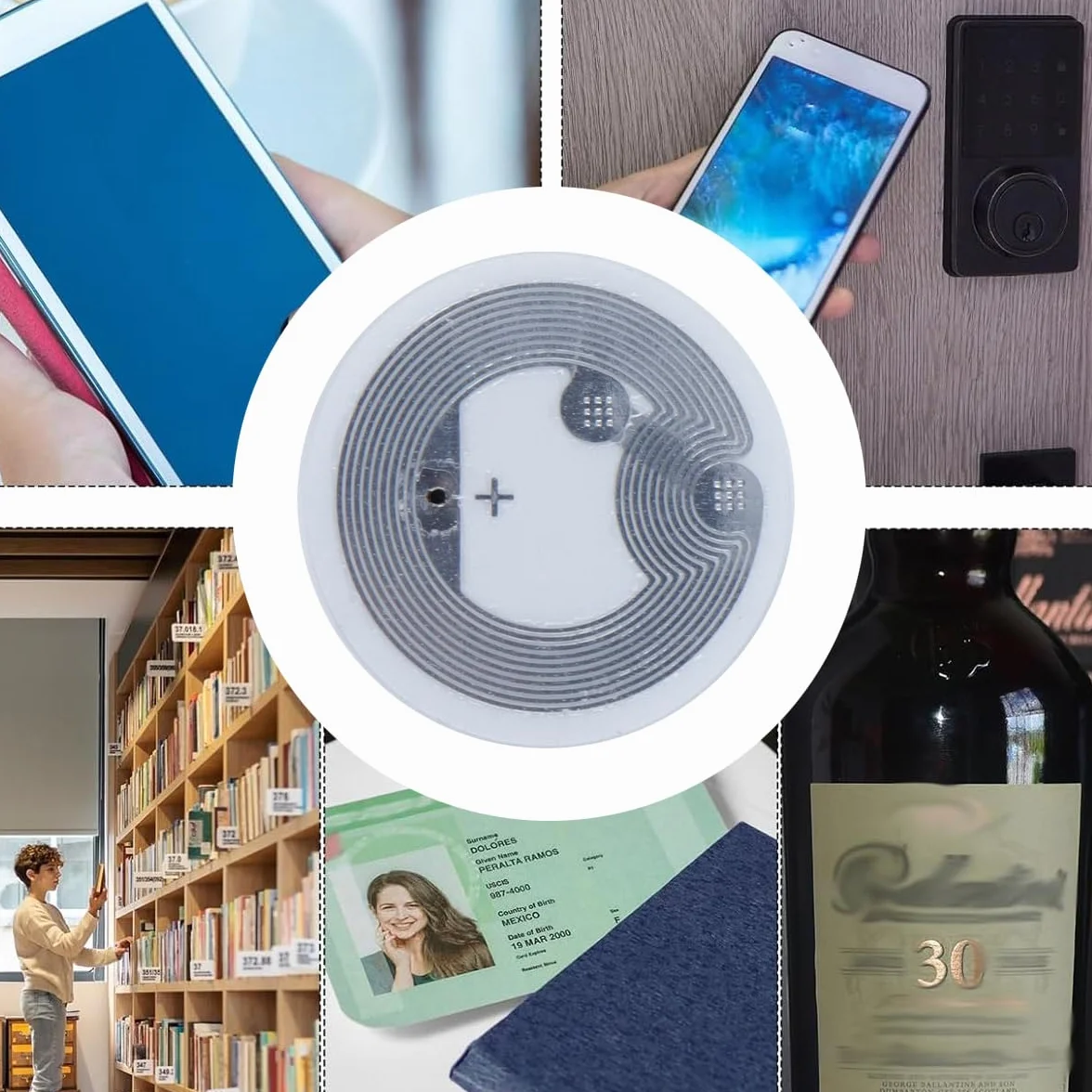Naklejki NFC 25 mm 215 chipów wielokrotnego zapisu samoprzylepne kompatybilne z Android