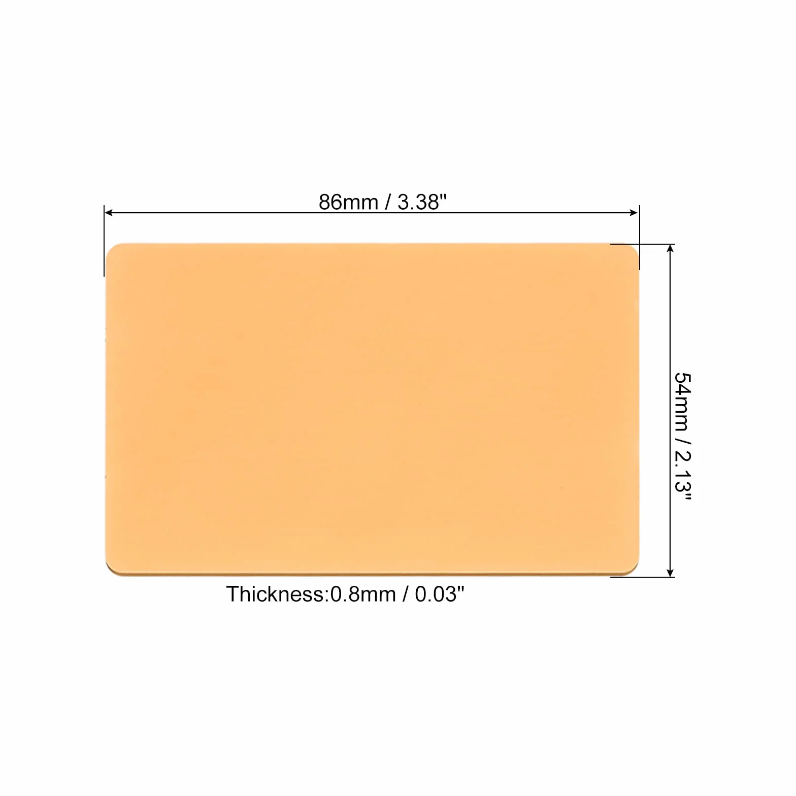 PATIKIL Metalowe wizytówki 0,8 mm, 6 szt., puste wizytówki z imieniem grawerowanie laserowe, anodowane aluminium, do kart podarunkowych DIY, złote