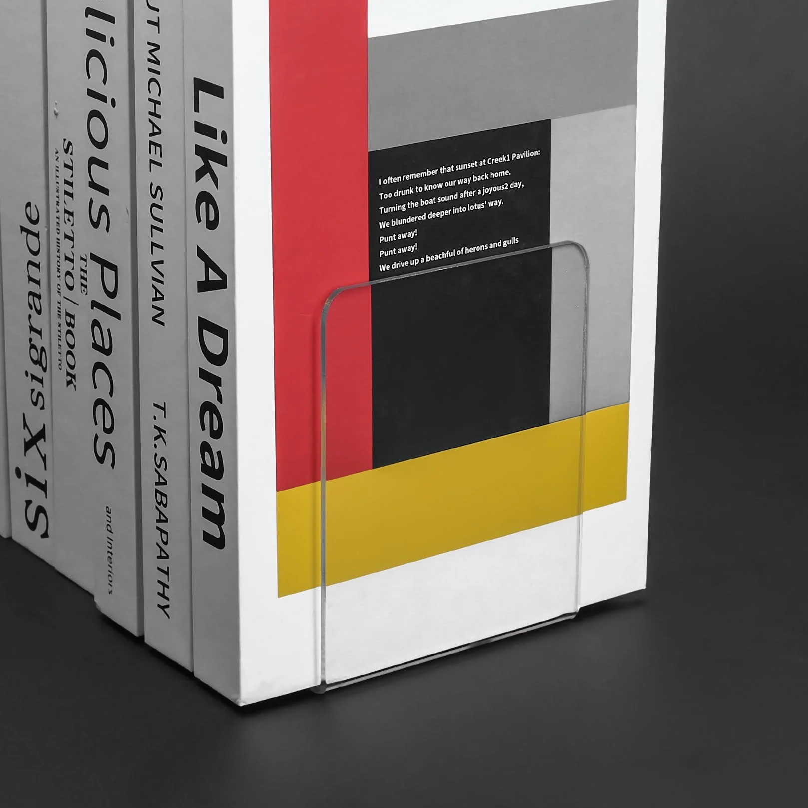 6 x podpórka na książki, akrylowa podpórka na książki, przezroczysta, antypoślizgowa, dla dzieci, szkoły, biura, domu, biblioteki